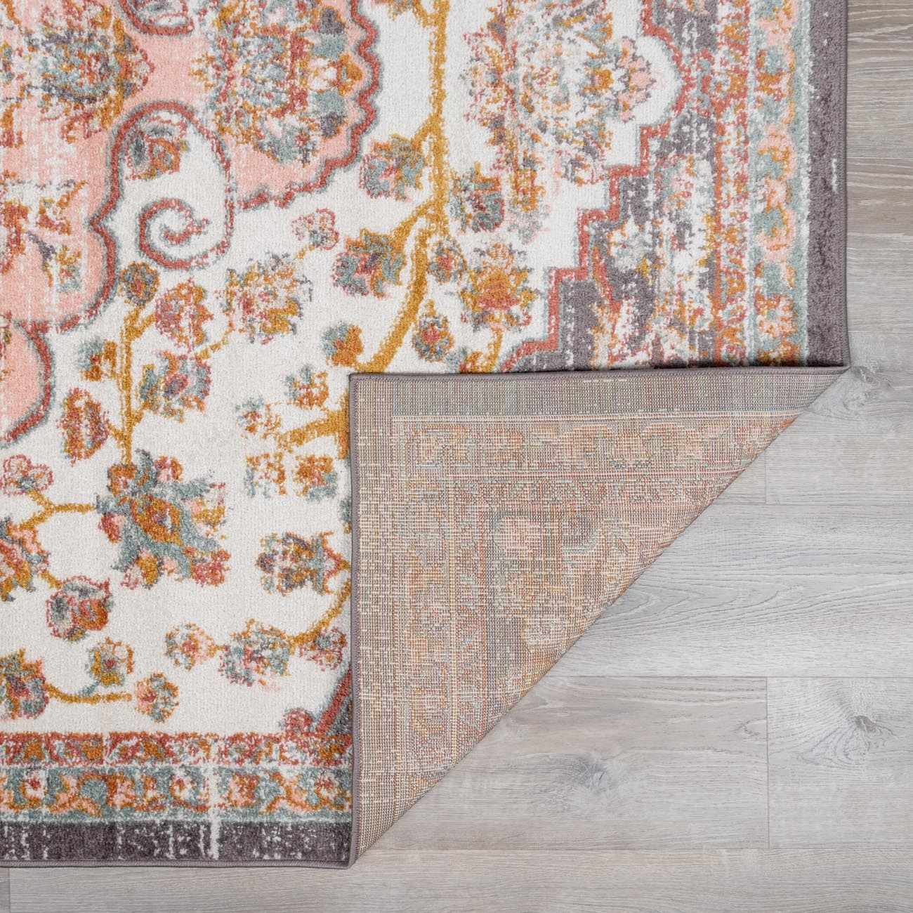 Floral Medallion Area Rug - Elegant Living Room Bedroom Decor