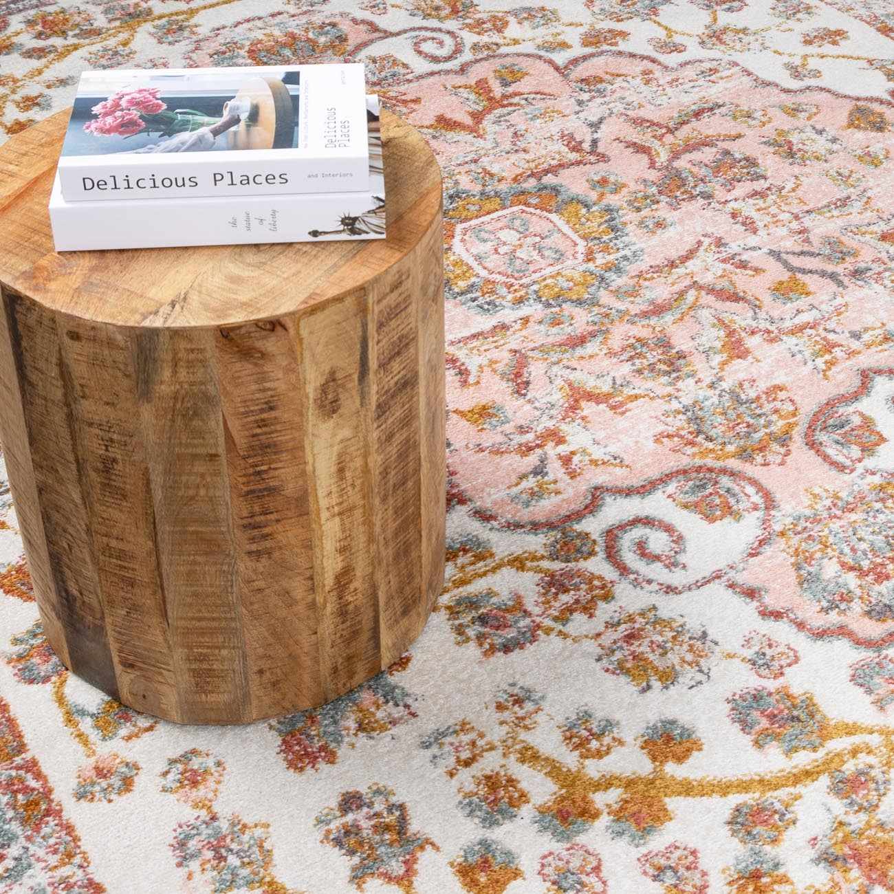 Floral Medallion Area Rug - Elegant Living Room Bedroom Decor