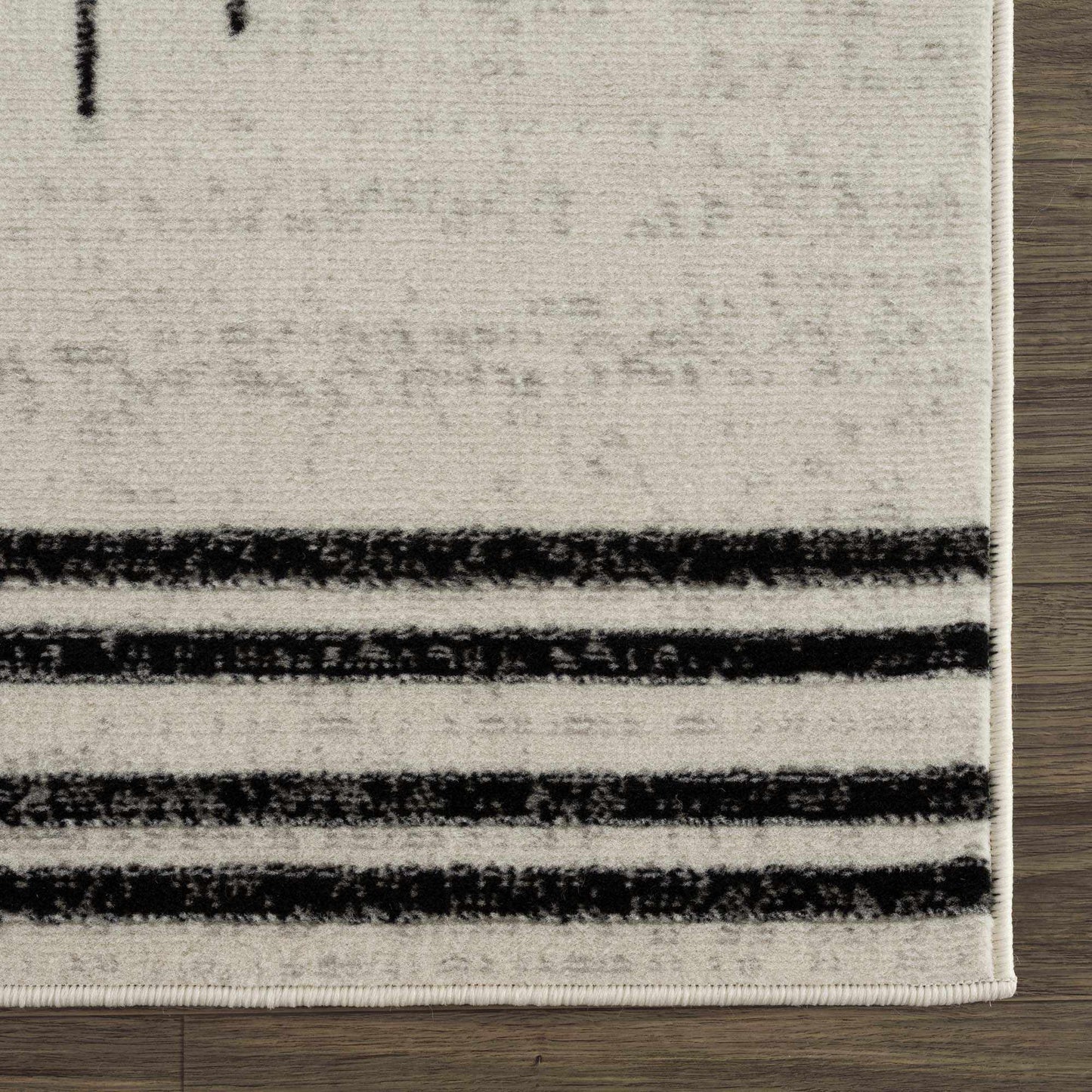 Angus Black White Geometric Area Rug - Modern Home Décor