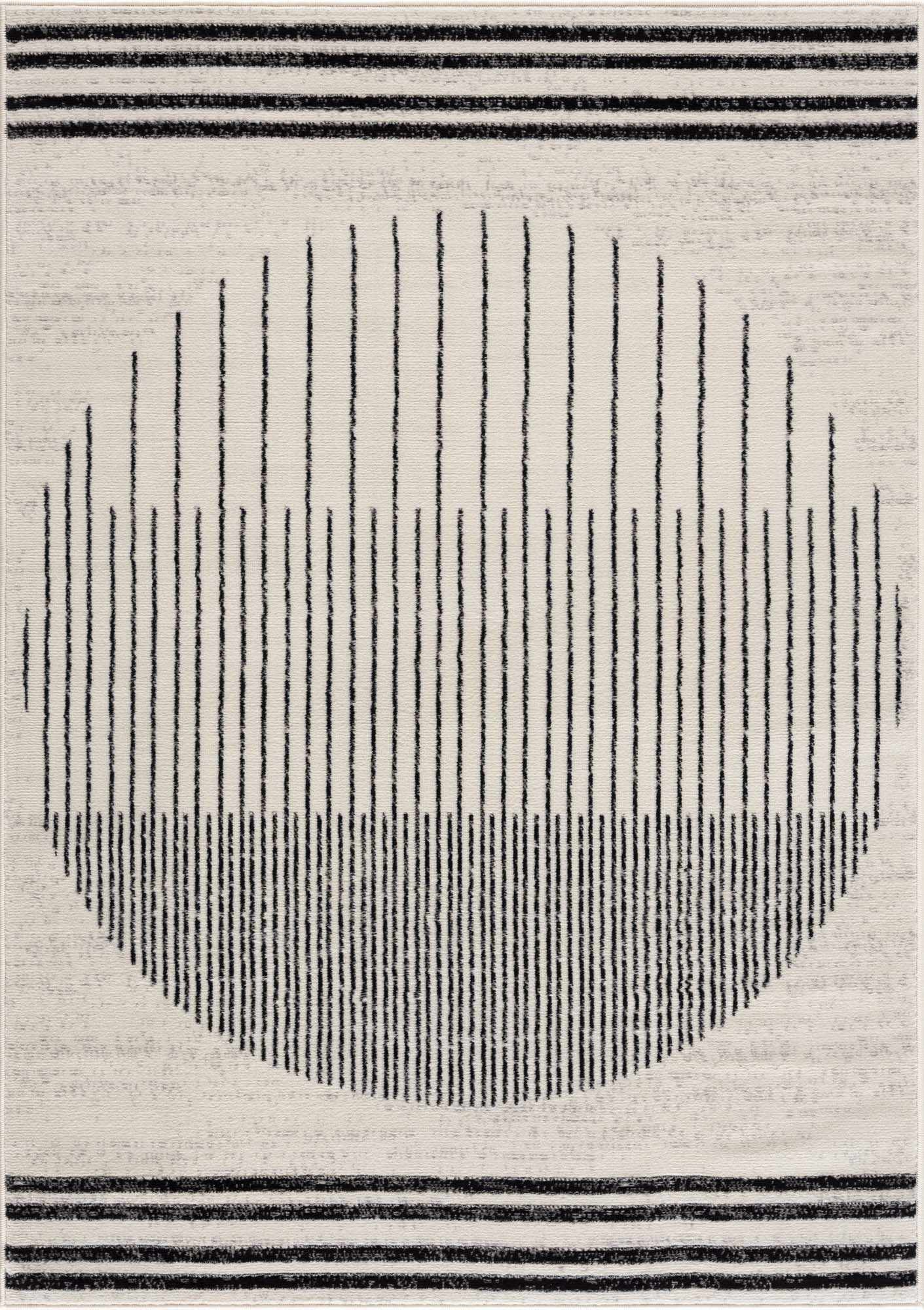 Angus Black White Geometric Area Rug - Modern Home Décor