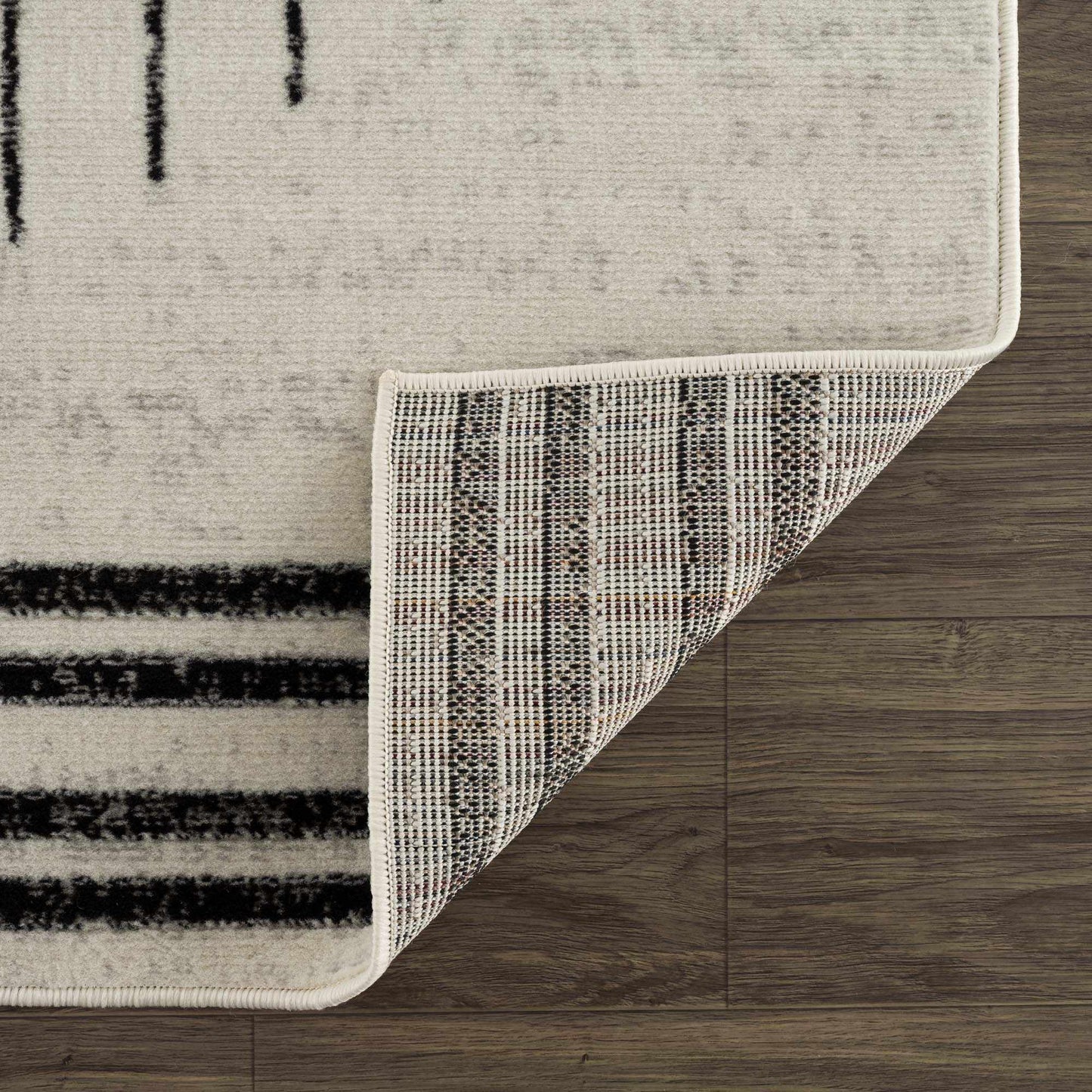 Angus Black White Geometric Area Rug - Modern Home Décor