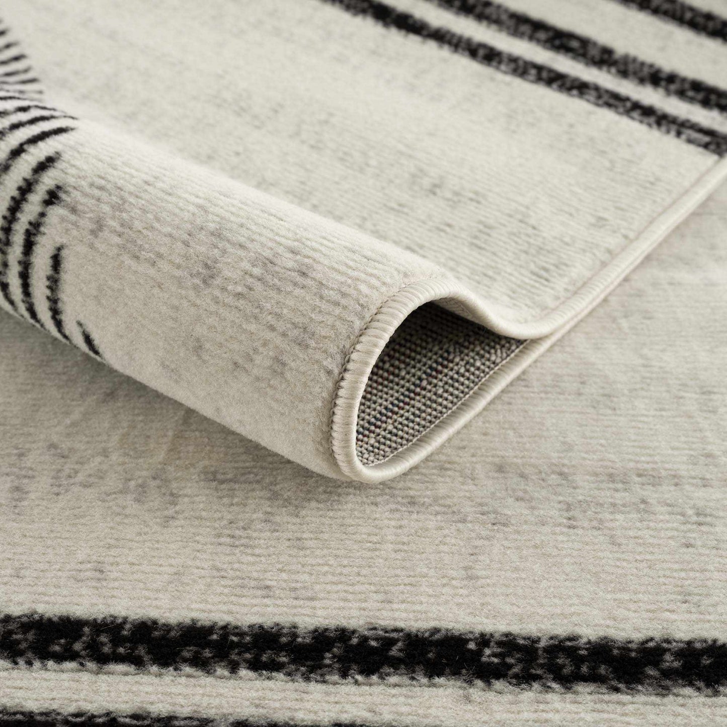 Angus Black White Geometric Area Rug - Modern Home Décor