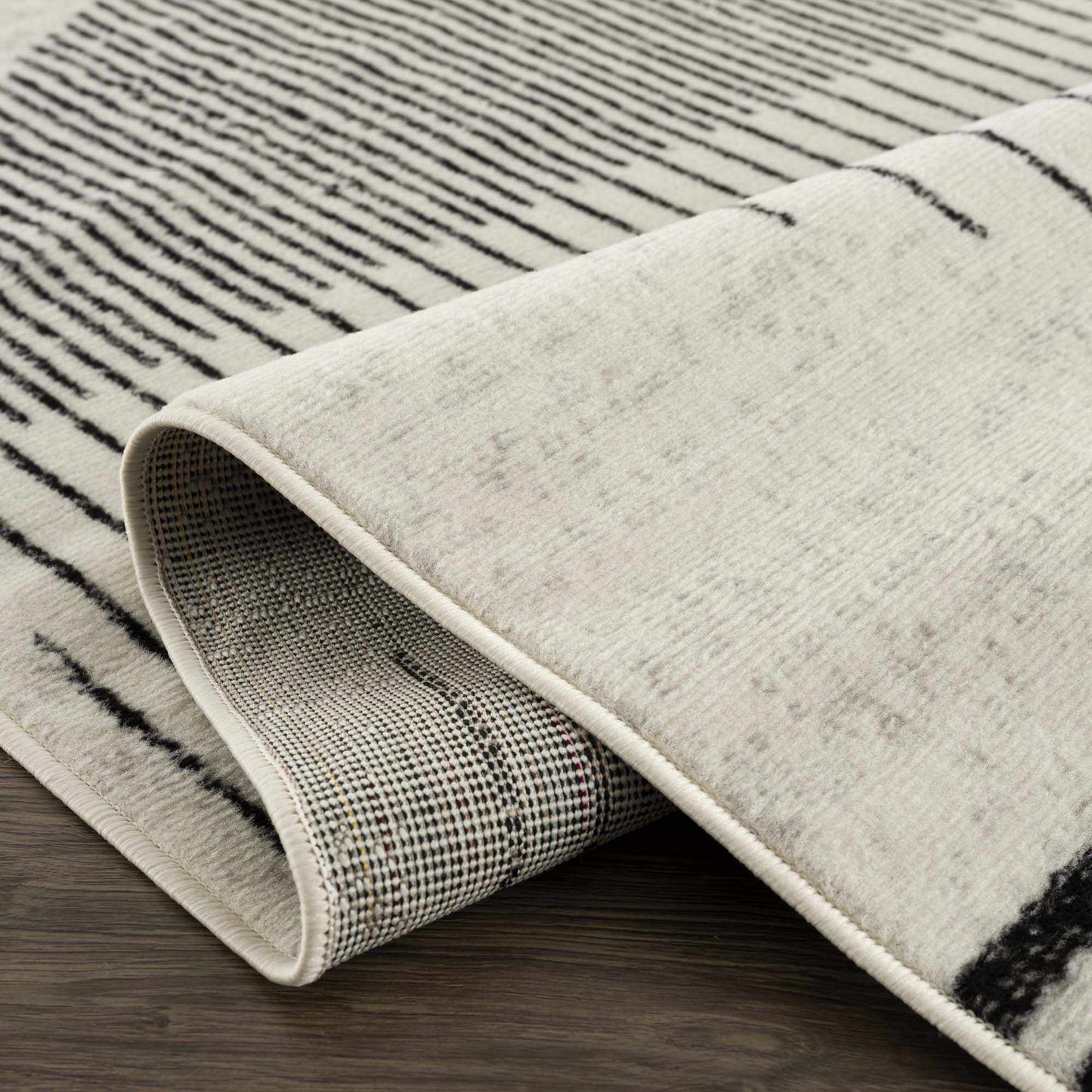 Angus Black White Geometric Area Rug - Modern Home Décor