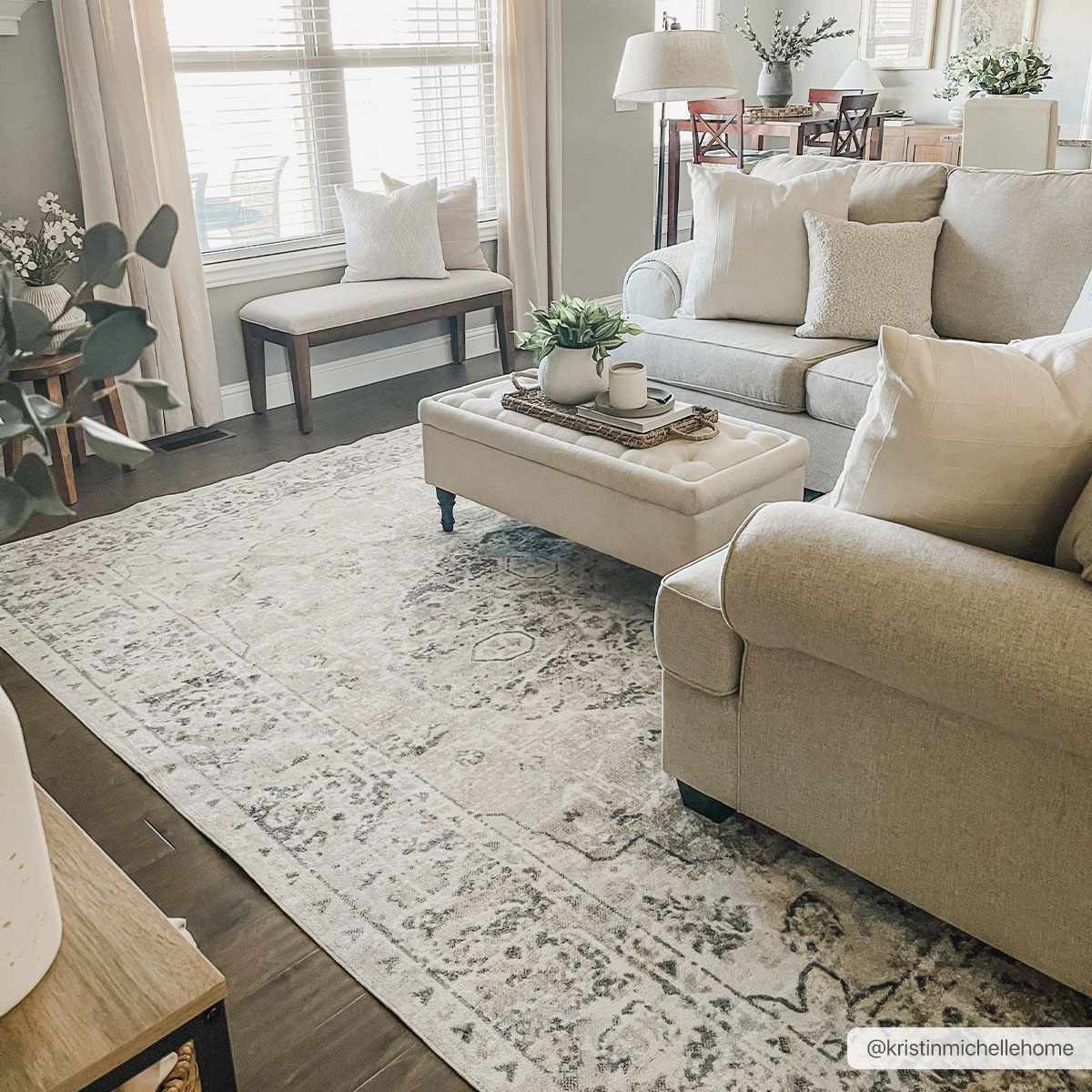 Washable Blue Flat Pile Rug - Stylish Durable Home Decor