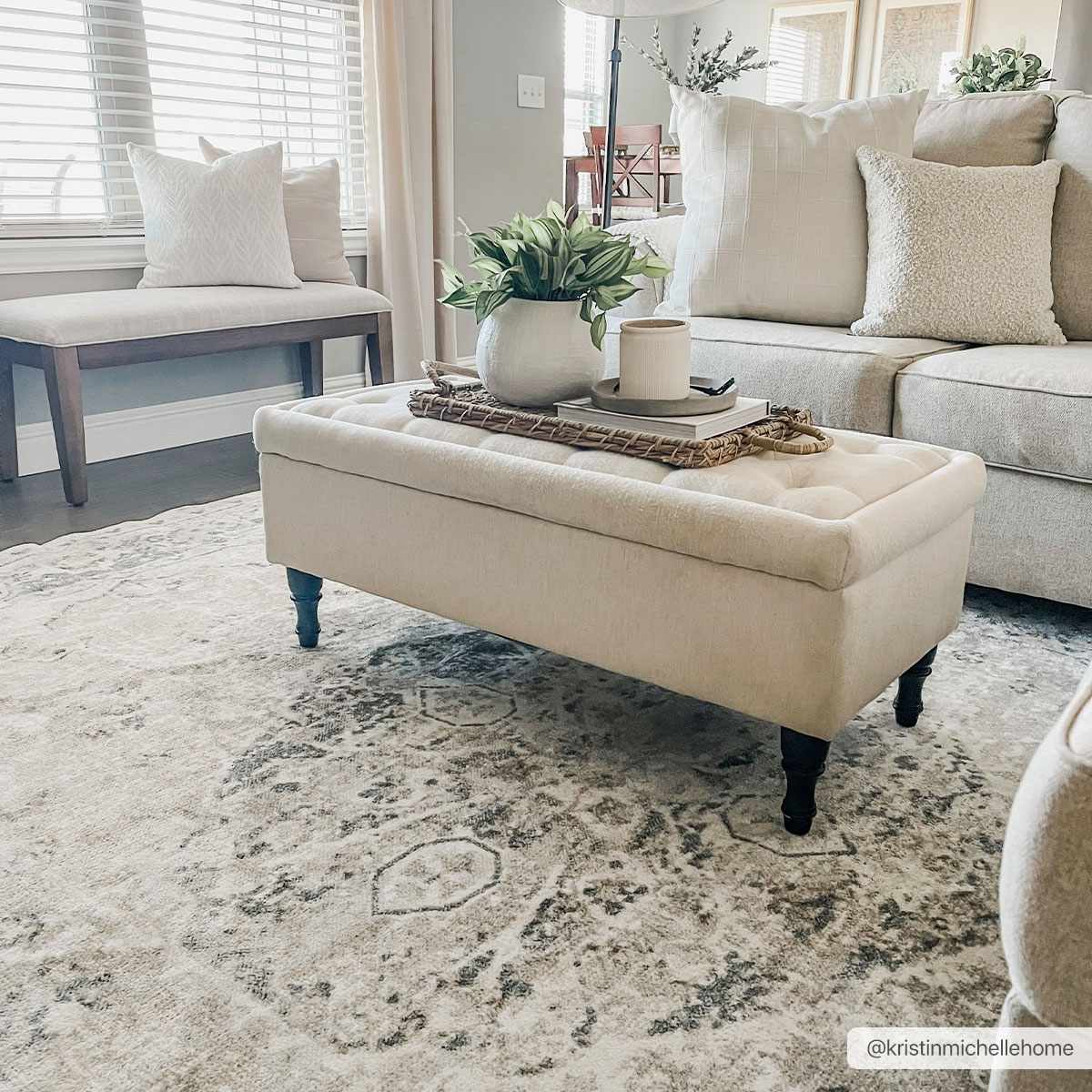 Washable Blue Flat Pile Rug - Stylish Durable Home Decor