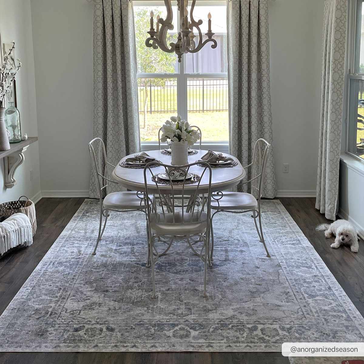 Washable Blue Flat Pile Rug - Stylish Durable Home Decor