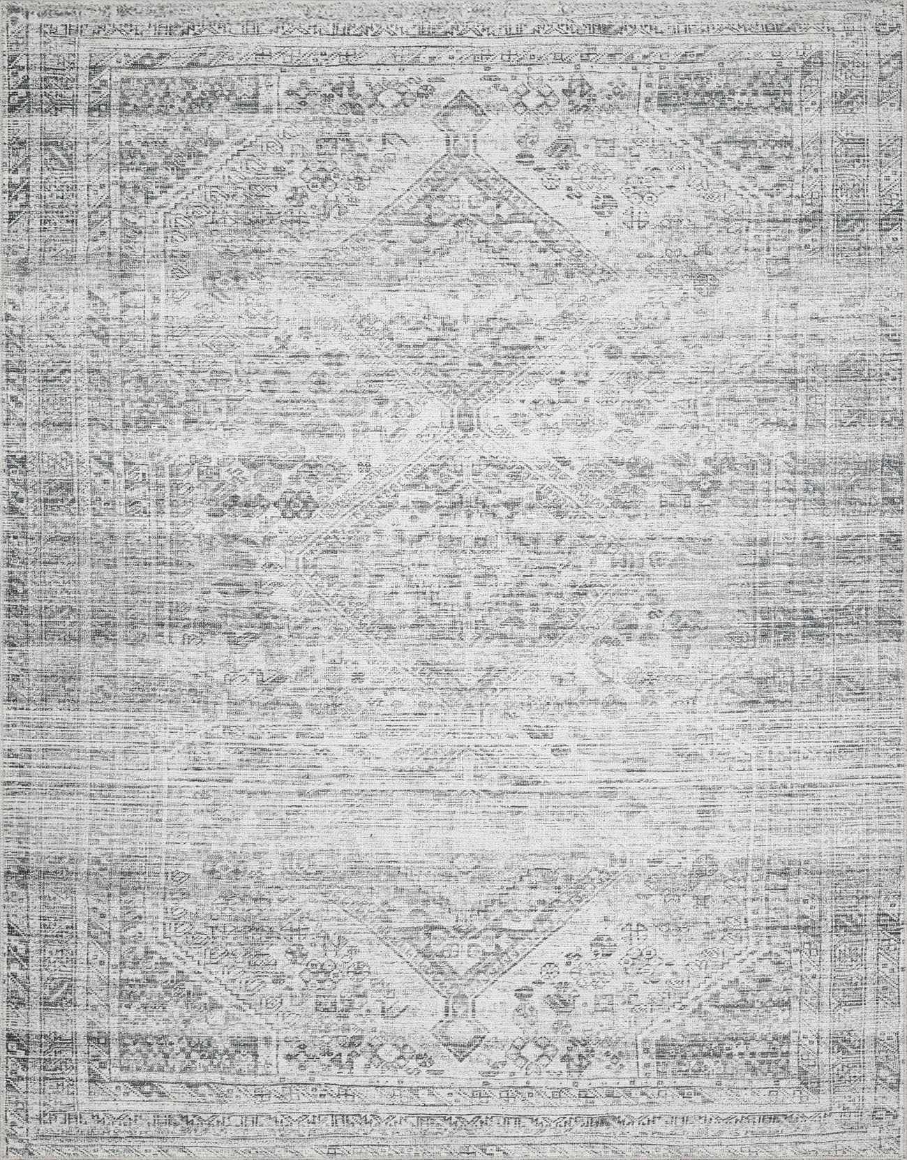 Gray Blue Washable Area Rug - Living Room Bedroom Decor