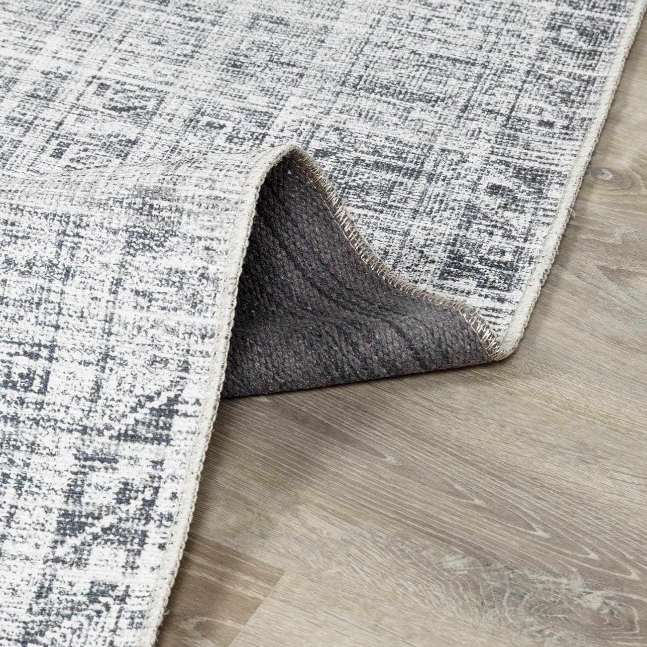 Gray Blue Washable Area Rug - Living Room Bedroom Decor