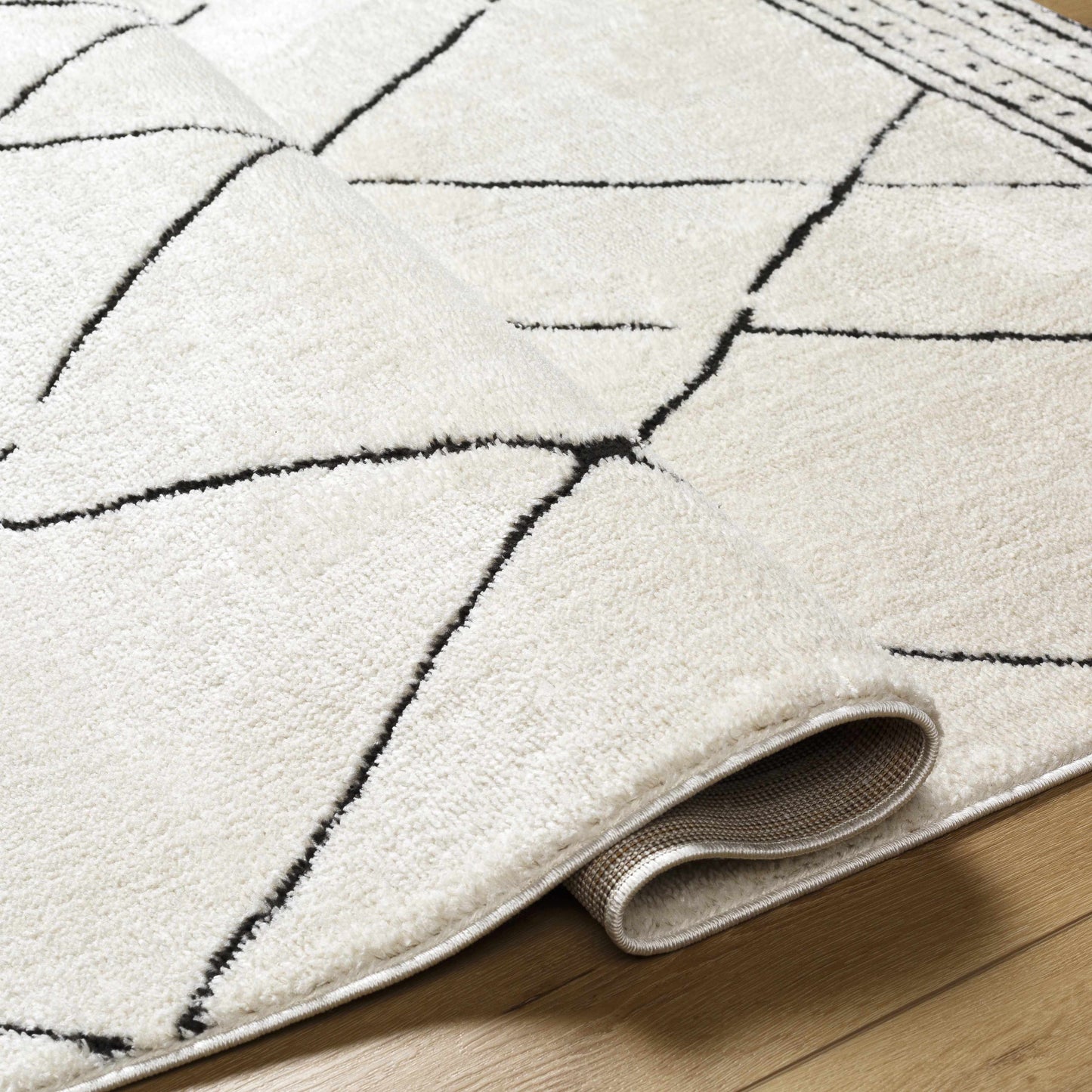Geometric Area Rug - Black White Modern Home Decor