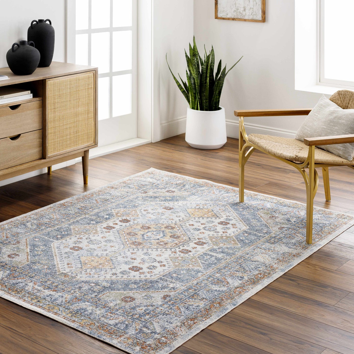 Washable Flat Pile Area Rug - Soft Durable Stylish Home Decor