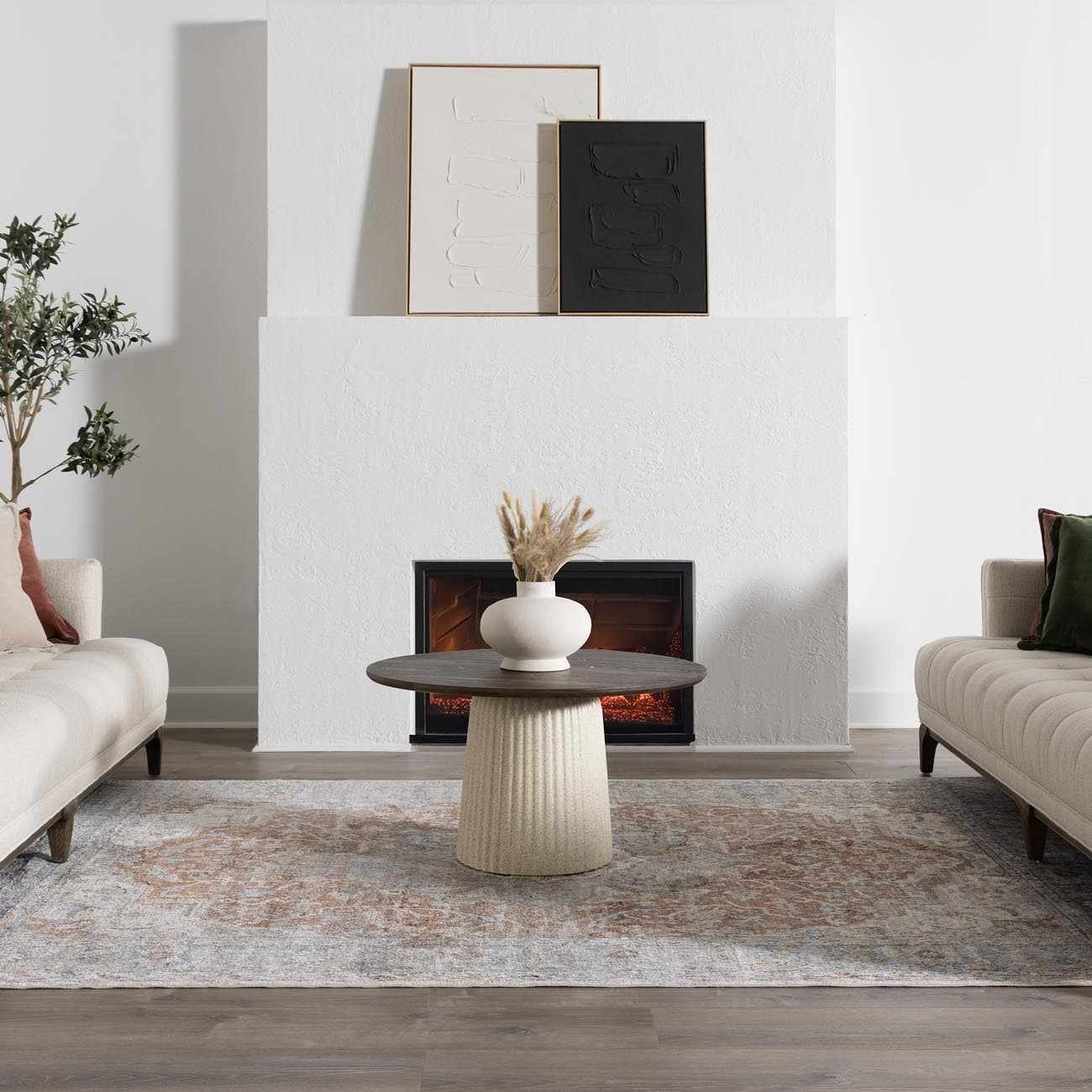Washable Flat Pile Area Rug - Soft Durable Modern Home Decor