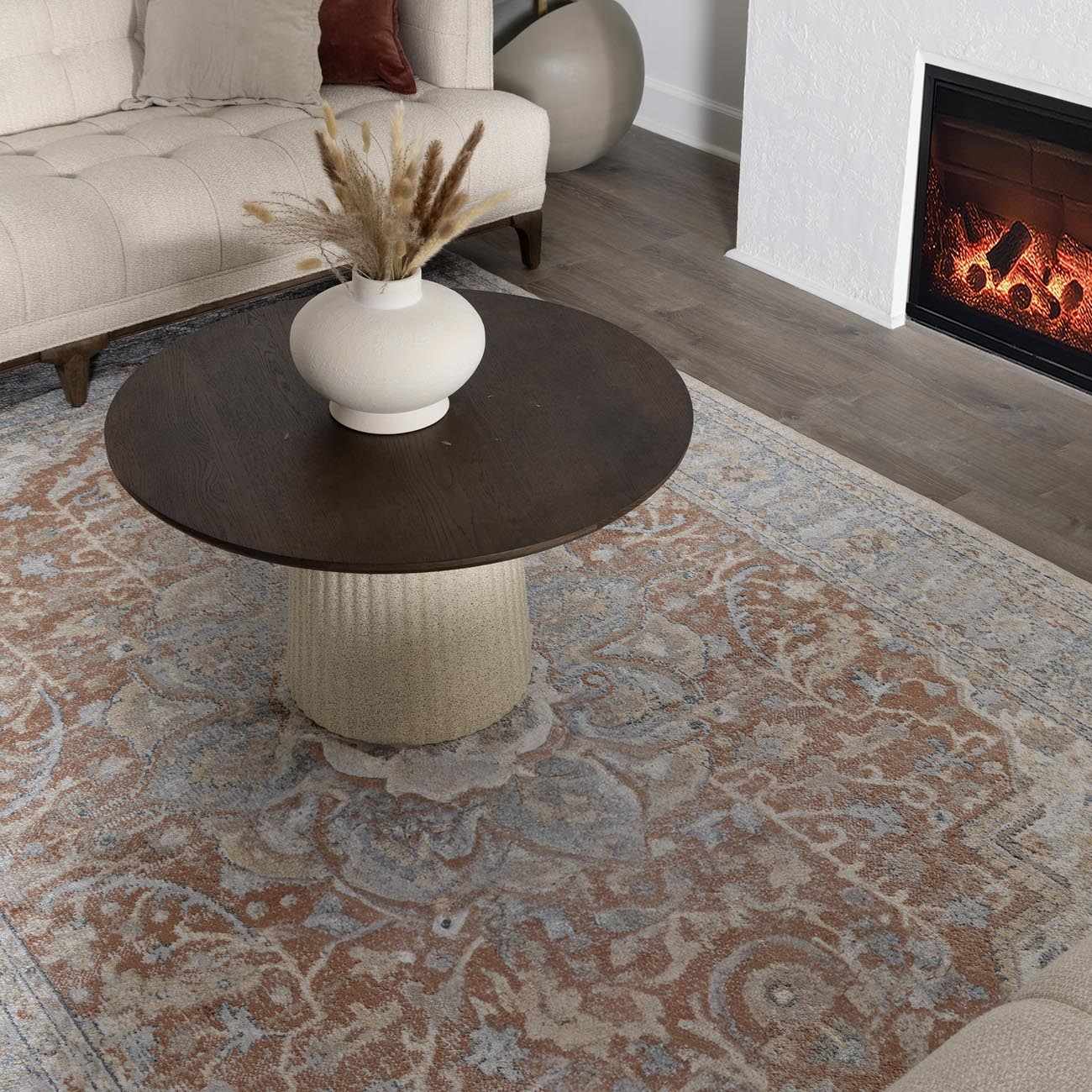 Washable Flat Pile Area Rug - Soft Durable Modern Home Decor