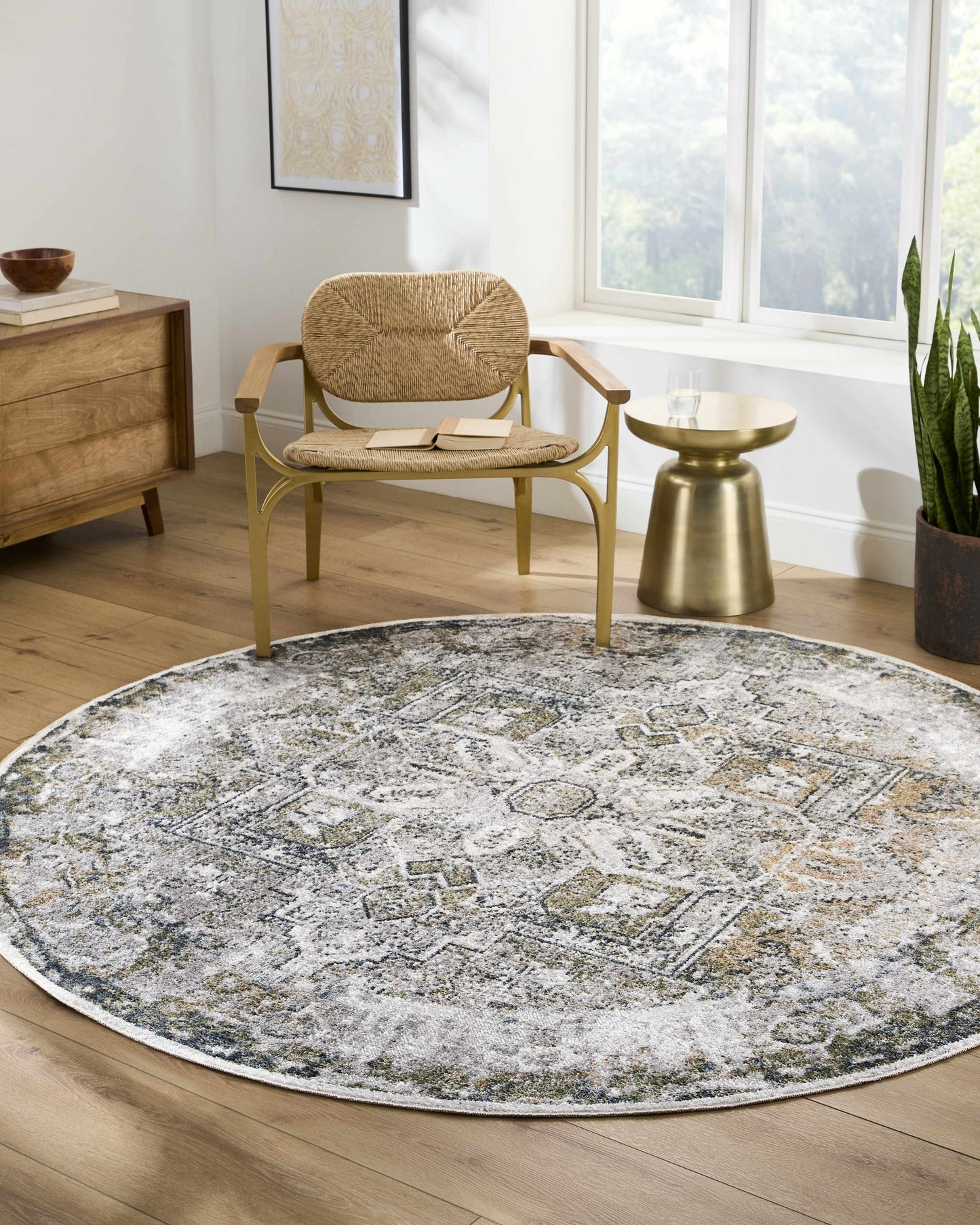 Hera Olive Washable Flat Pile Rug - Stylish Easy to Clean