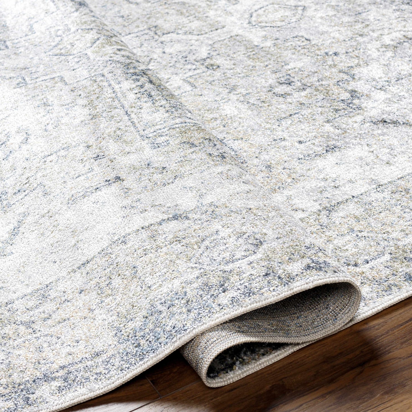 Hera Olive Washable Flat Pile Rug - Stylish Easy to Clean