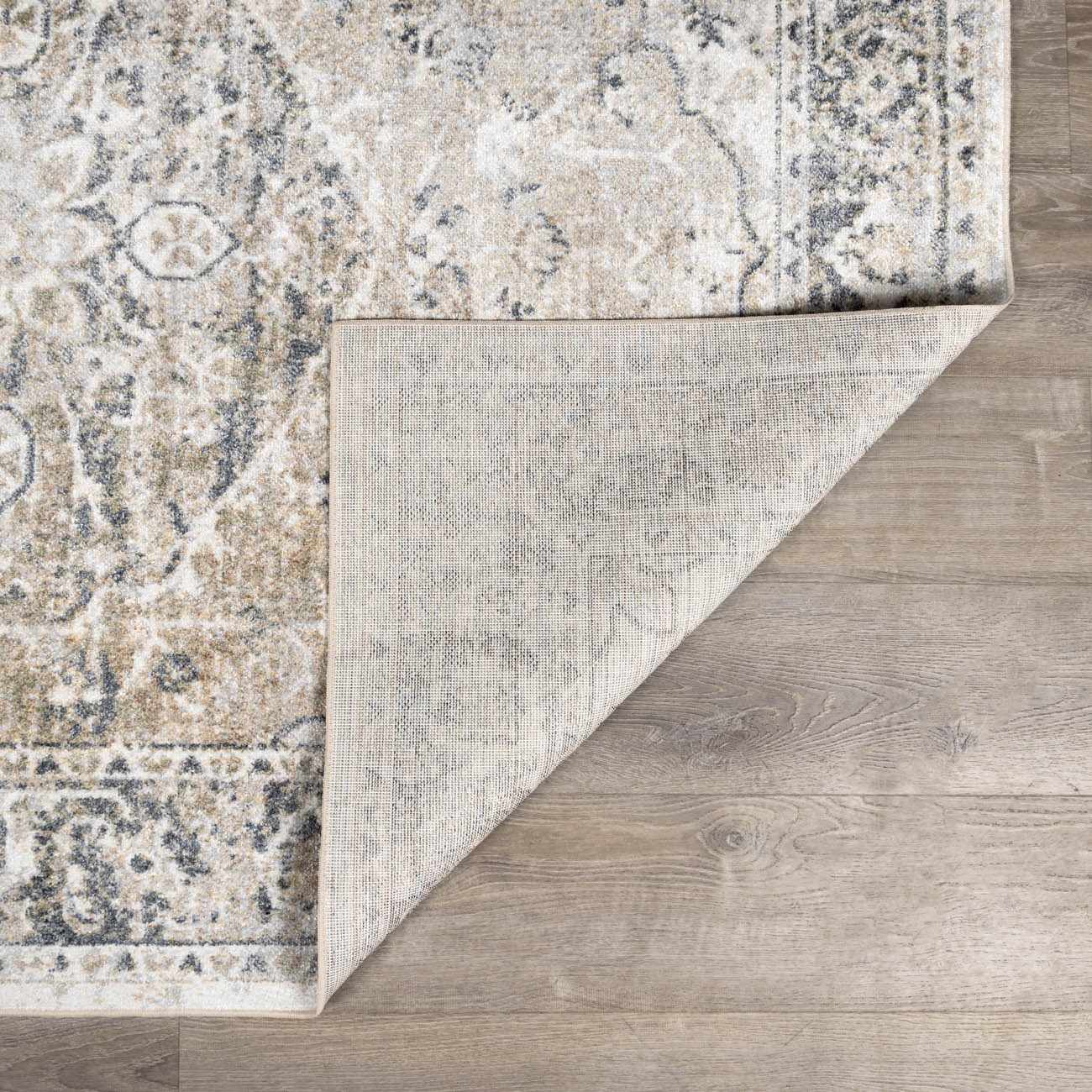 Beige Washable Flat Pile Rug - Stylish Home Décor