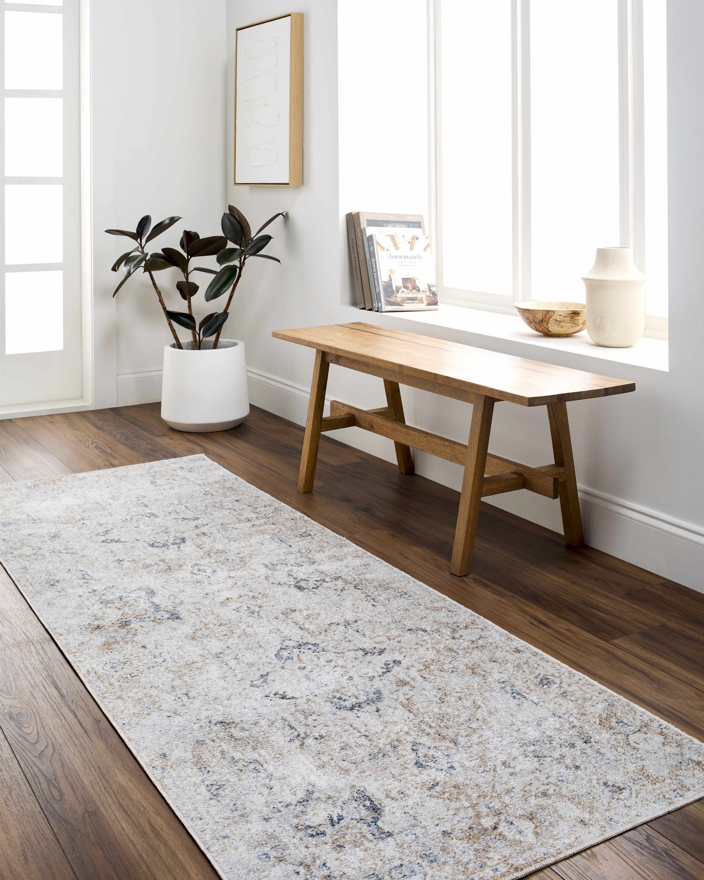 Washable Flat Pile Area Rug - Soft Durable Home Decor