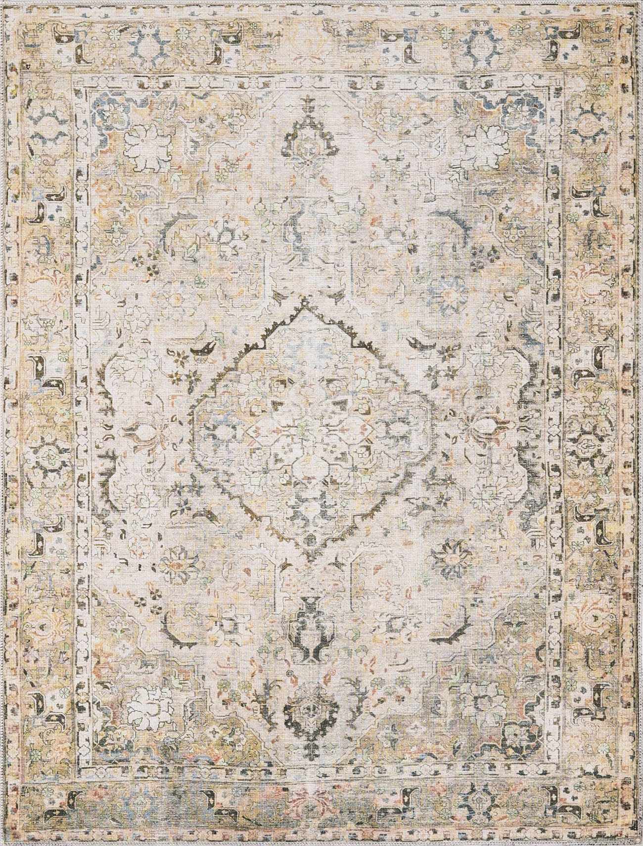Vintage Washable Flat Pile Rug - Stylish Durable Standon Collection