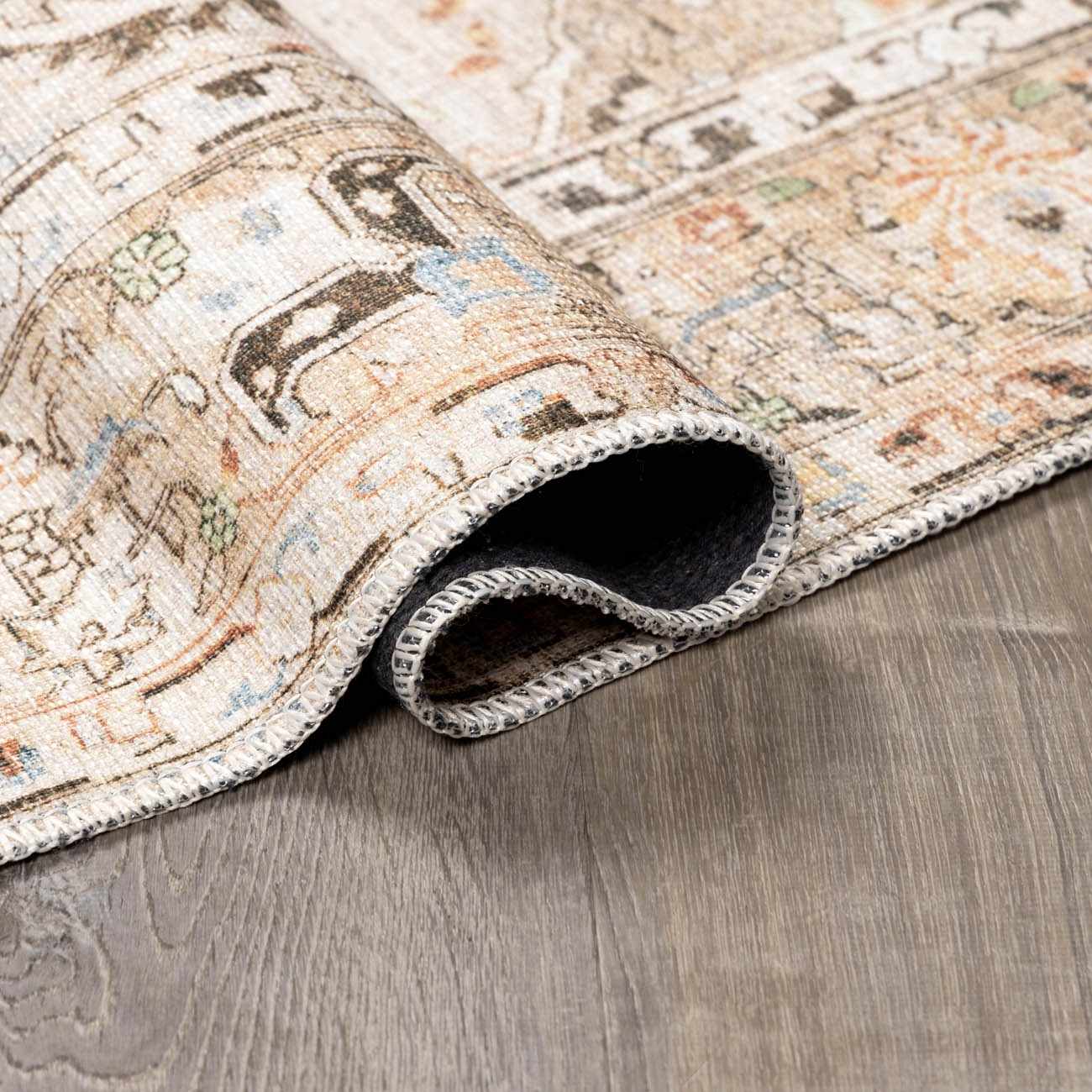 Vintage Washable Flat Pile Rug - Stylish Durable Standon Collection
