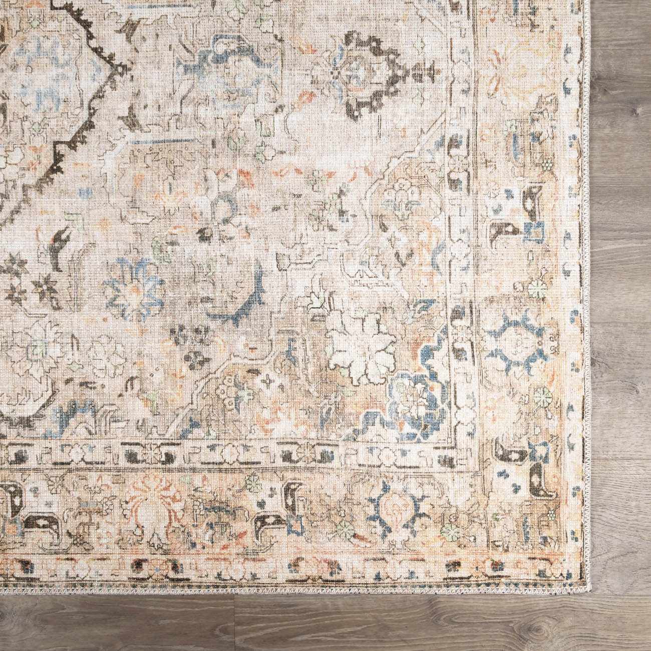 Vintage Washable Flat Pile Rug - Stylish Durable Standon Collection