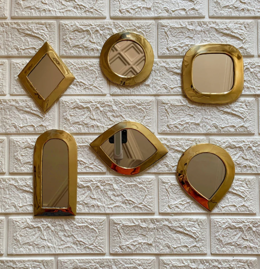 Small Decorative Mirrors - Small Unlacquered Brass Mirror