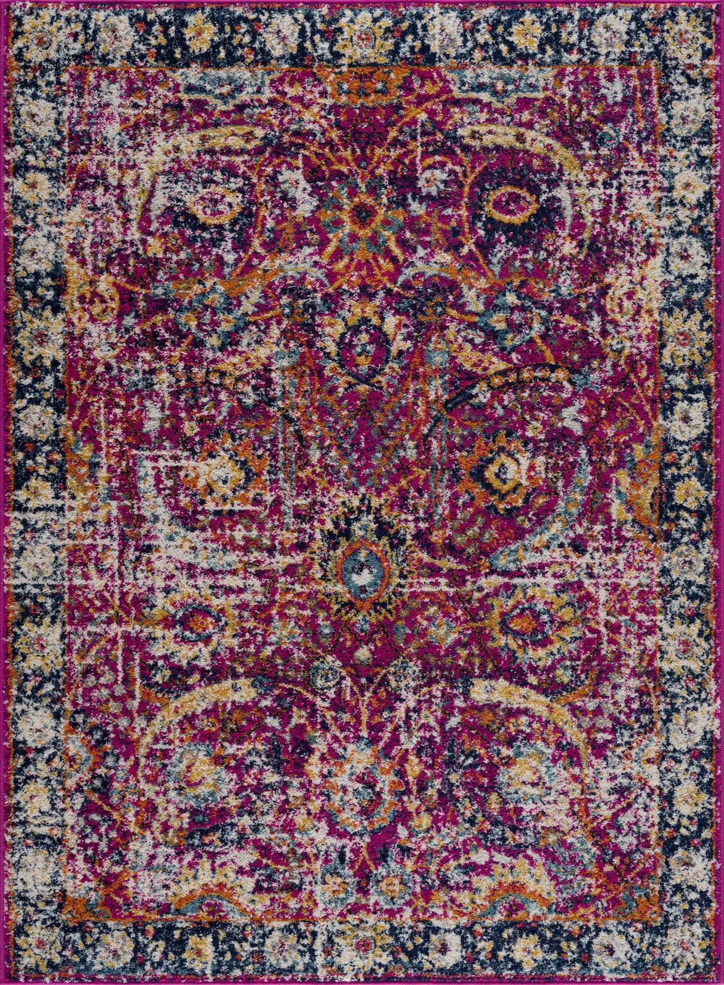Burgundy Area Rug - Colorful Living Room Bedroom Décor