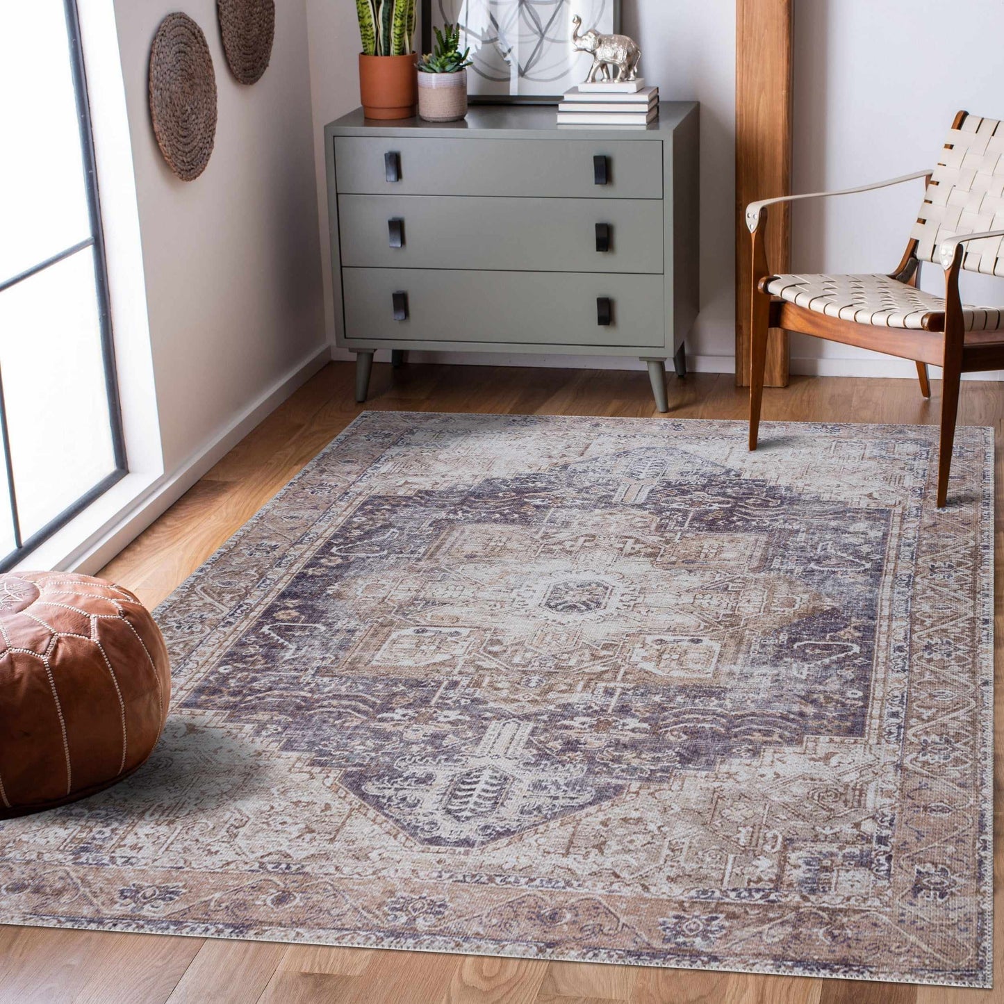 Beige Washable Area Rug - Limited Edition Stylish Home Décor