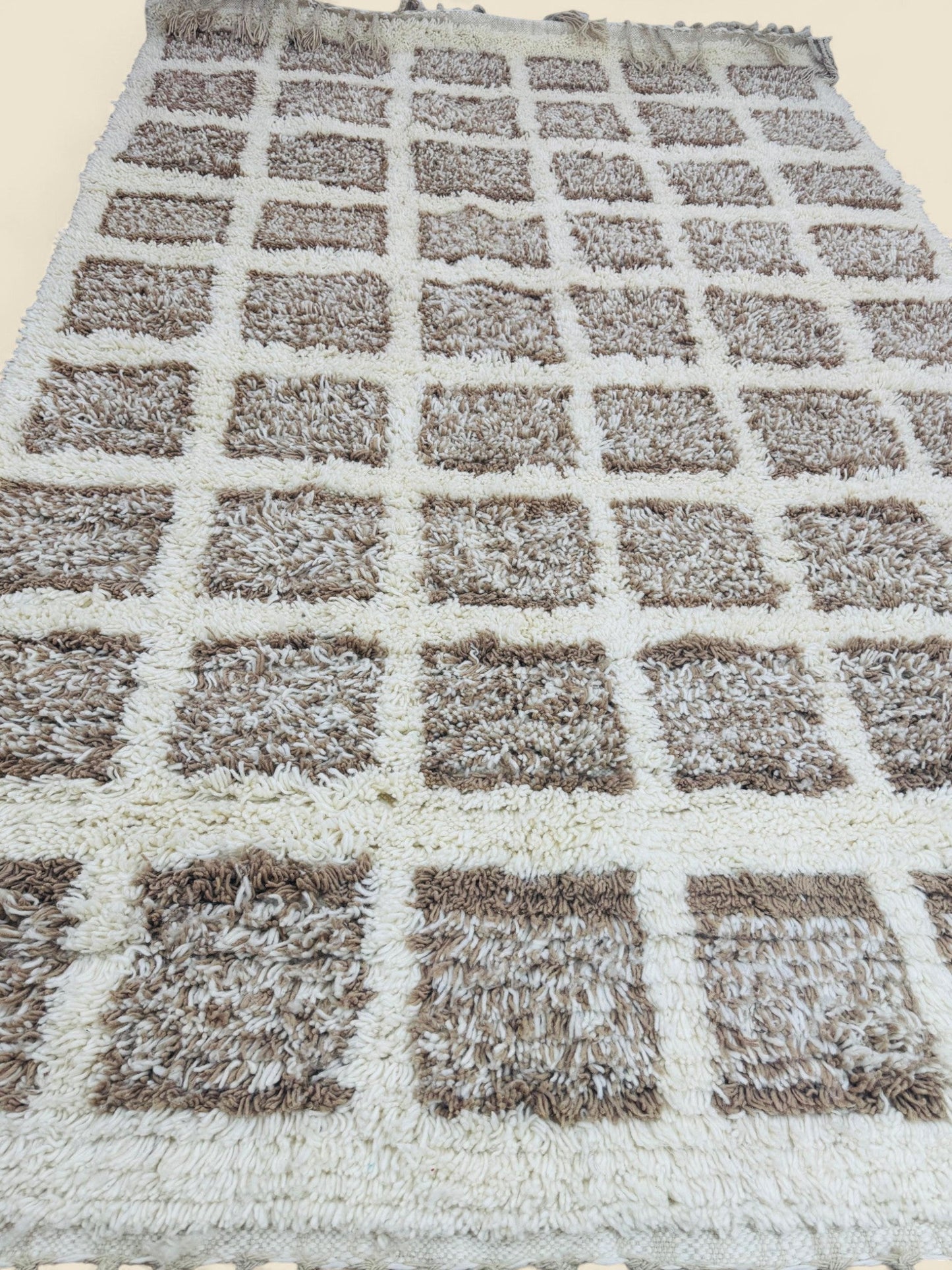Tilila Moroccan Berber Rug – Handwoven Wool Checkered Design