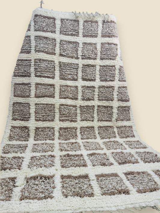 Tilila Moroccan Berber Rug – Handwoven Wool Checkered Design