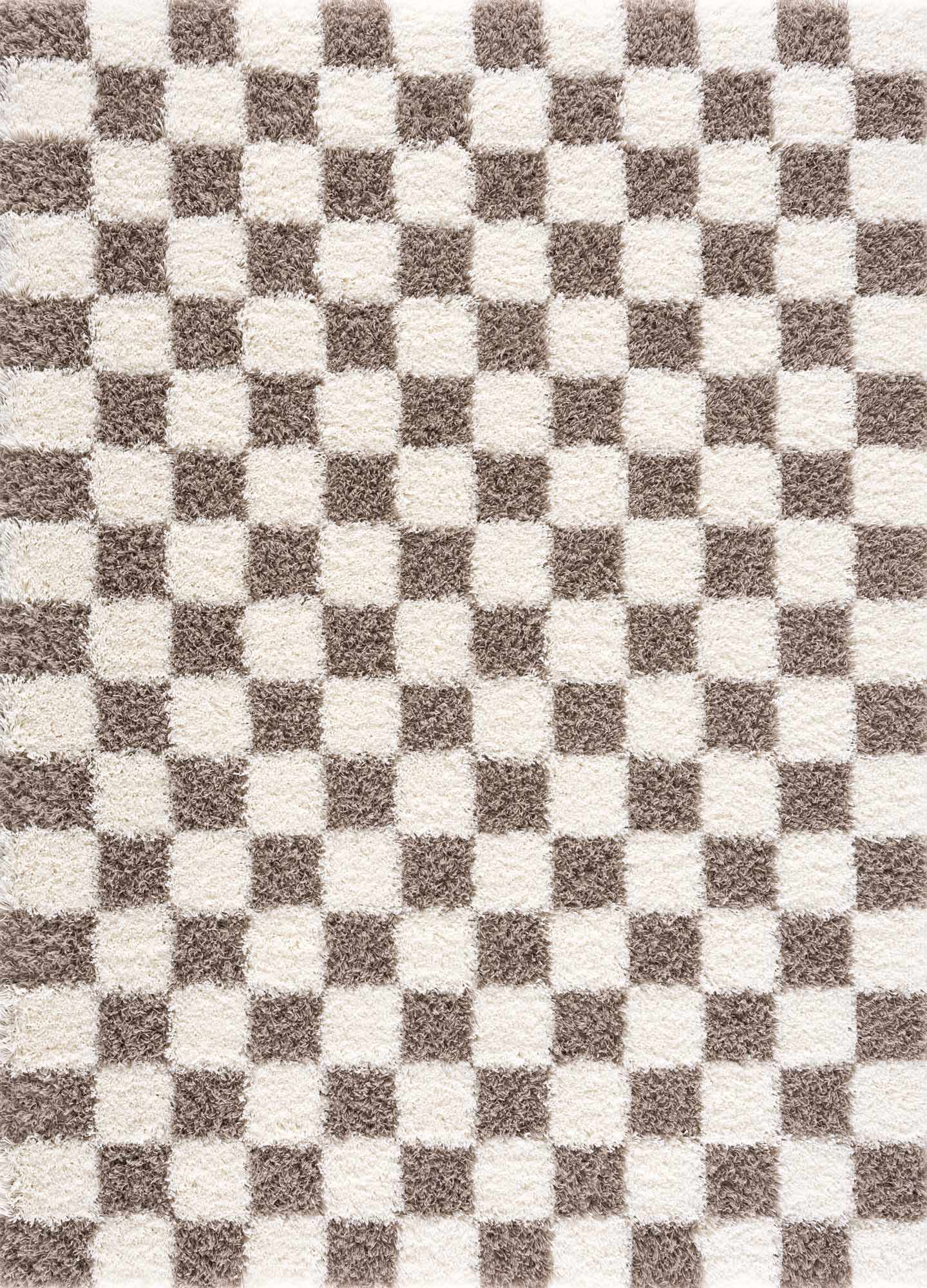 Brown Checkered Area Rug - Cozy Stylish Home Decor