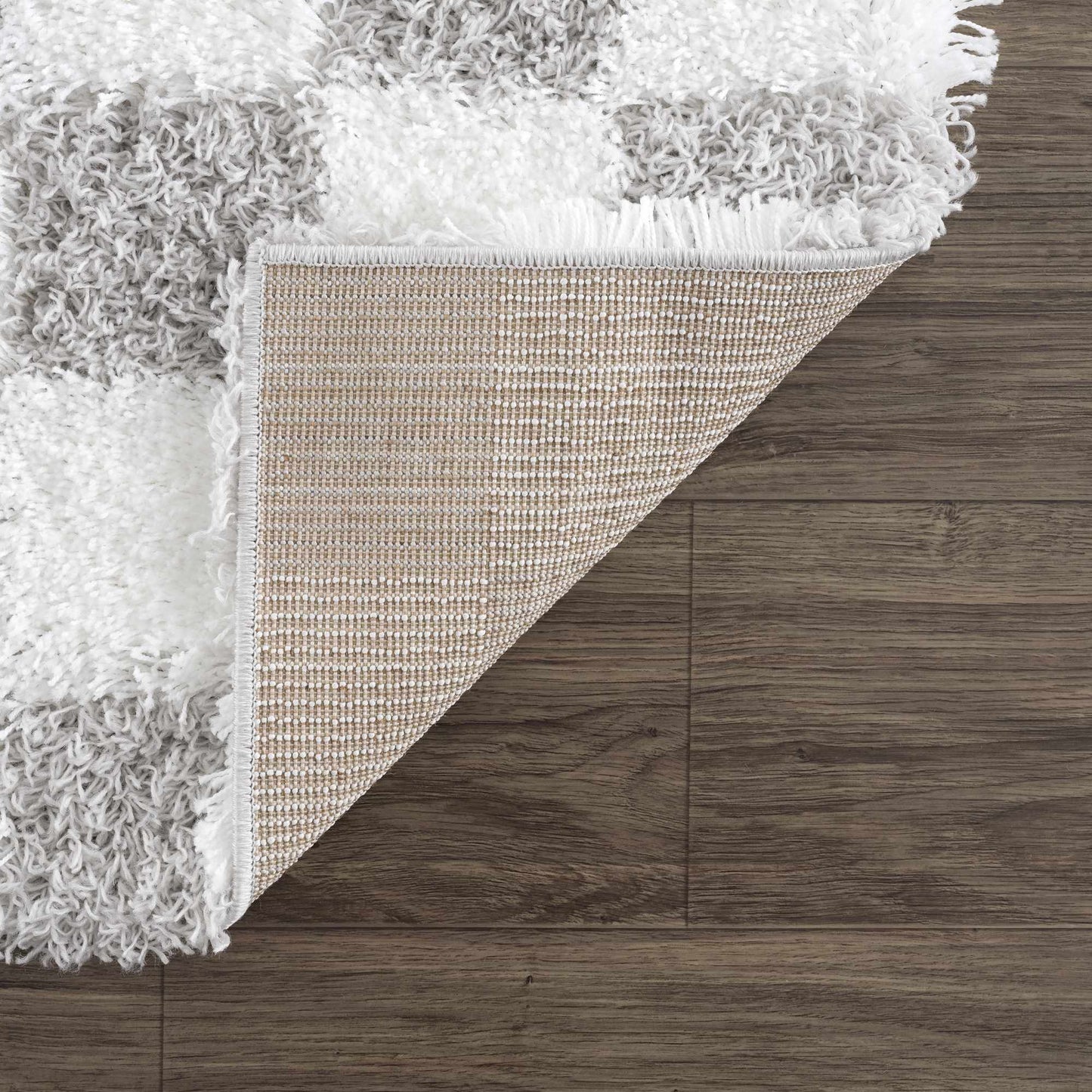 Gray Checkered Area Rug - Modern Stylish Home Decor