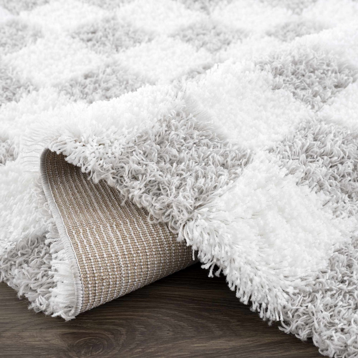 Gray Checkered Area Rug - Modern Stylish Home Decor