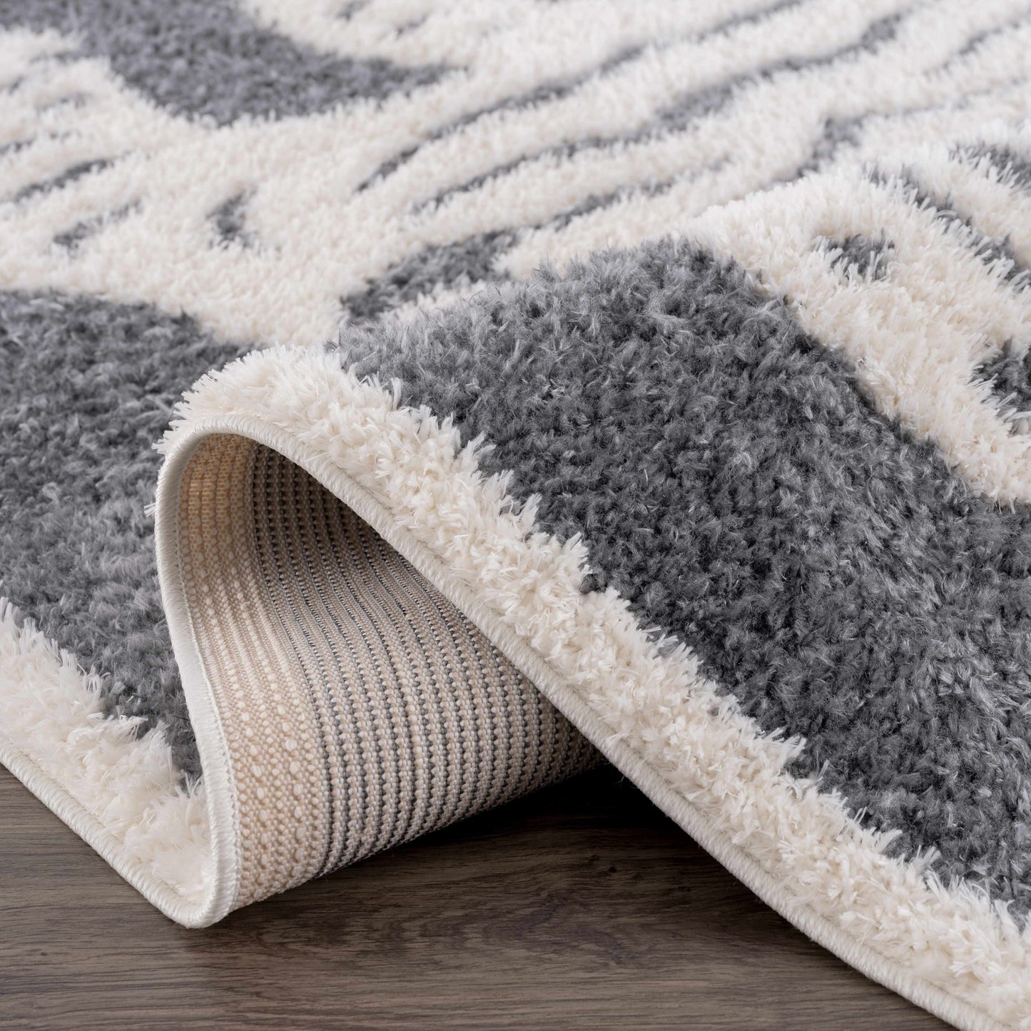 Tibetan Tiger Plush Rug - Zane Collection Charcoal Decor