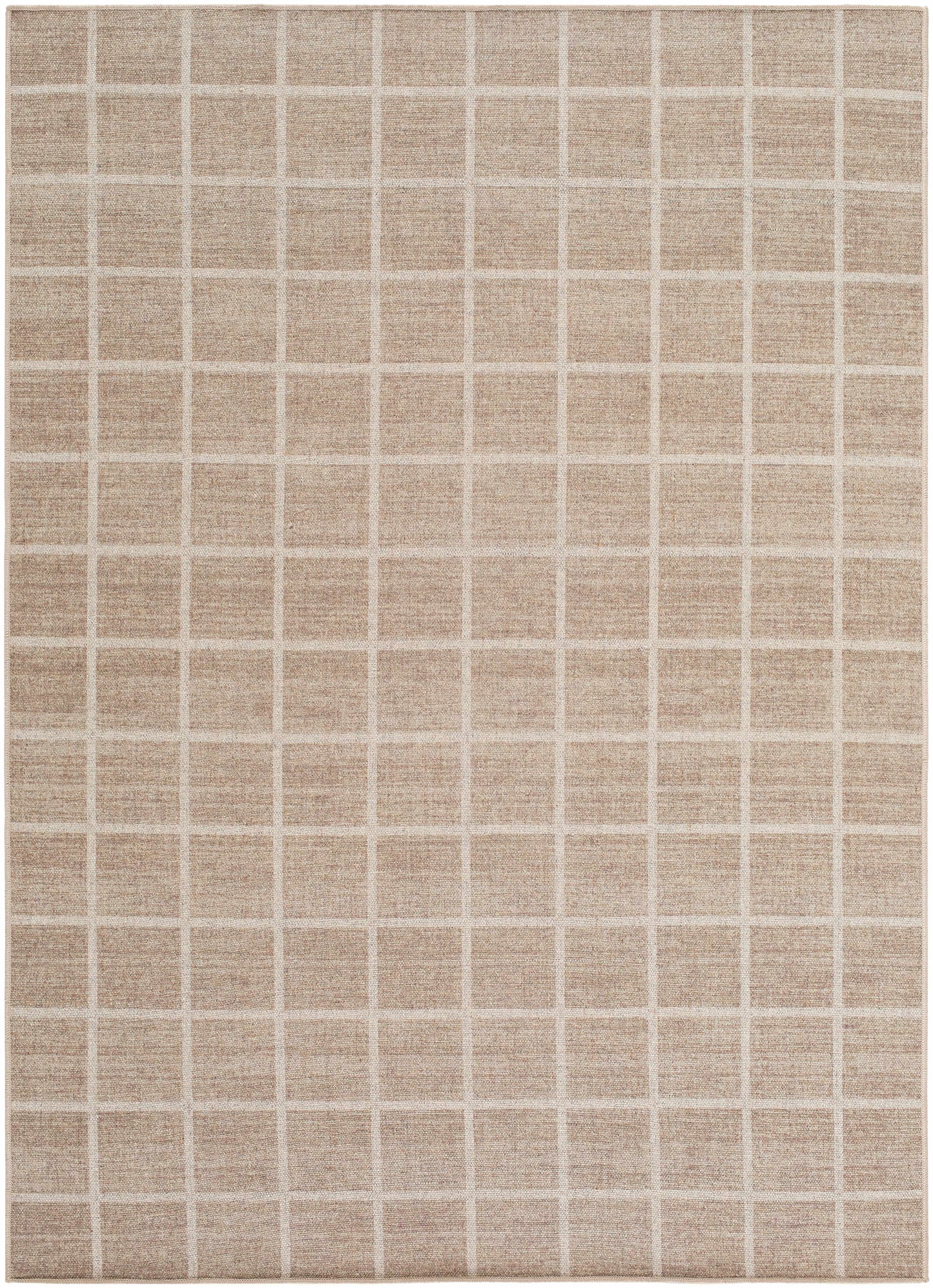 Washable Checkered Wool Area Rug - Stylish Durable Home Decor