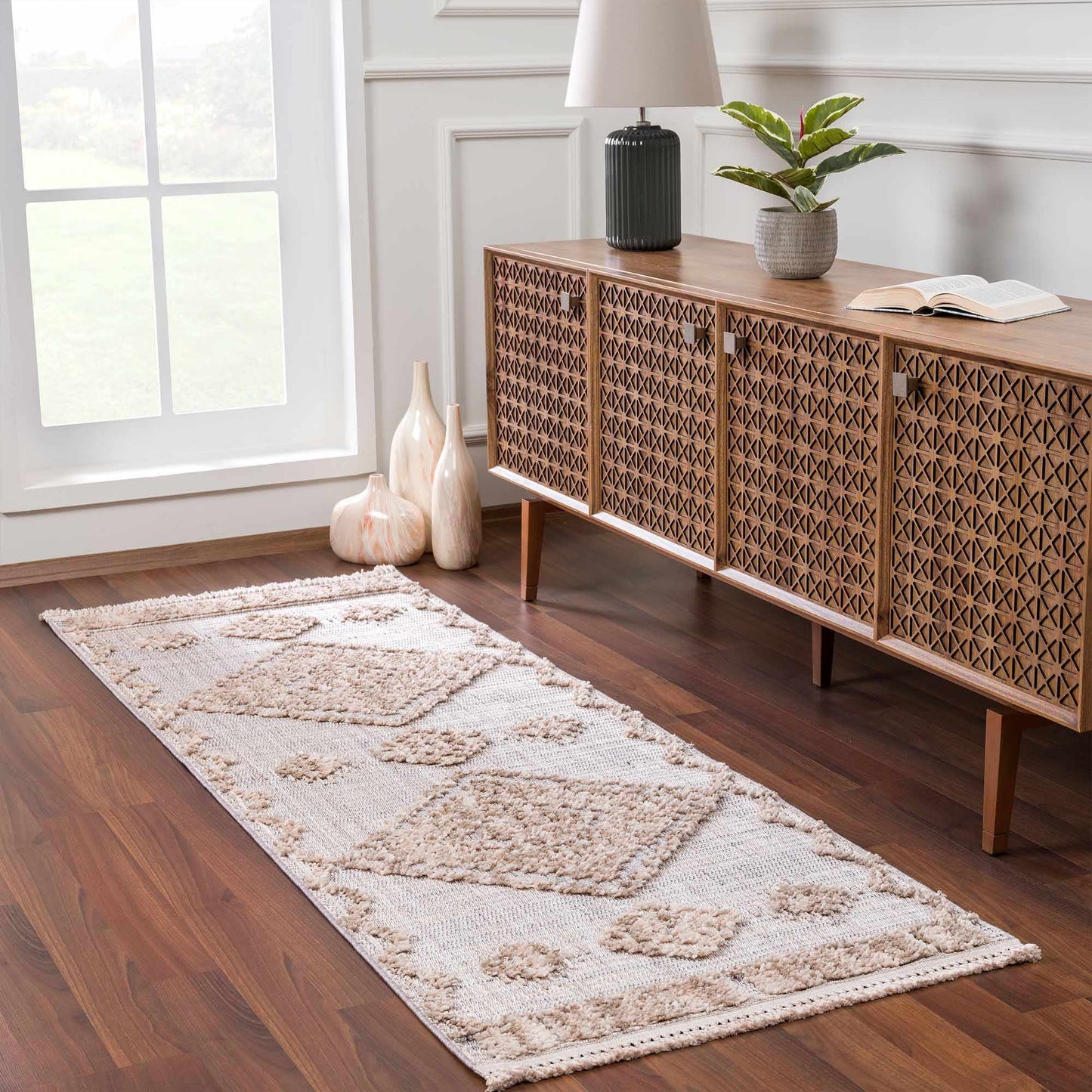 Bohemian Area Rug - High-Low Rustic Design for Cozy Home Décor