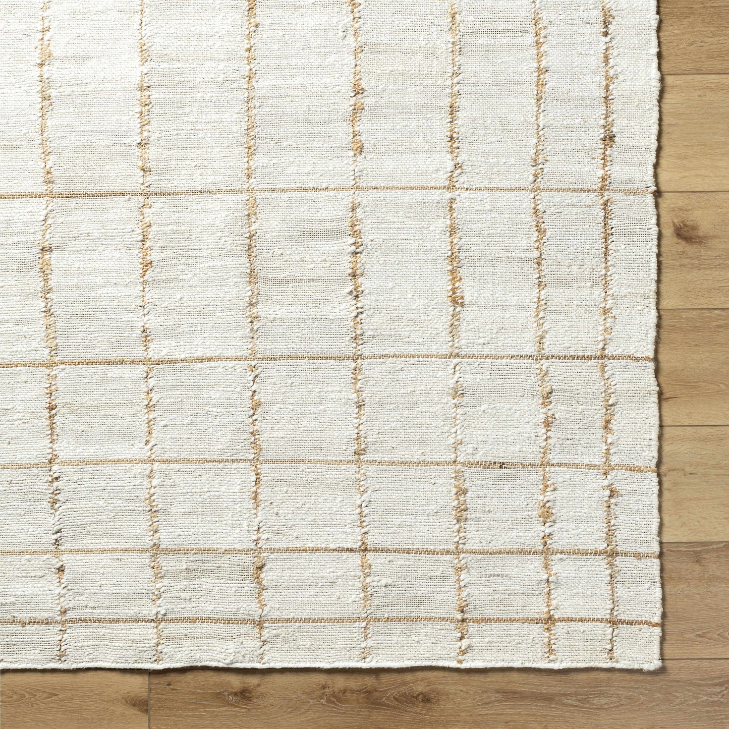 Checkered Jute Area Rug - Eco-Friendly Stylish Floor Decor