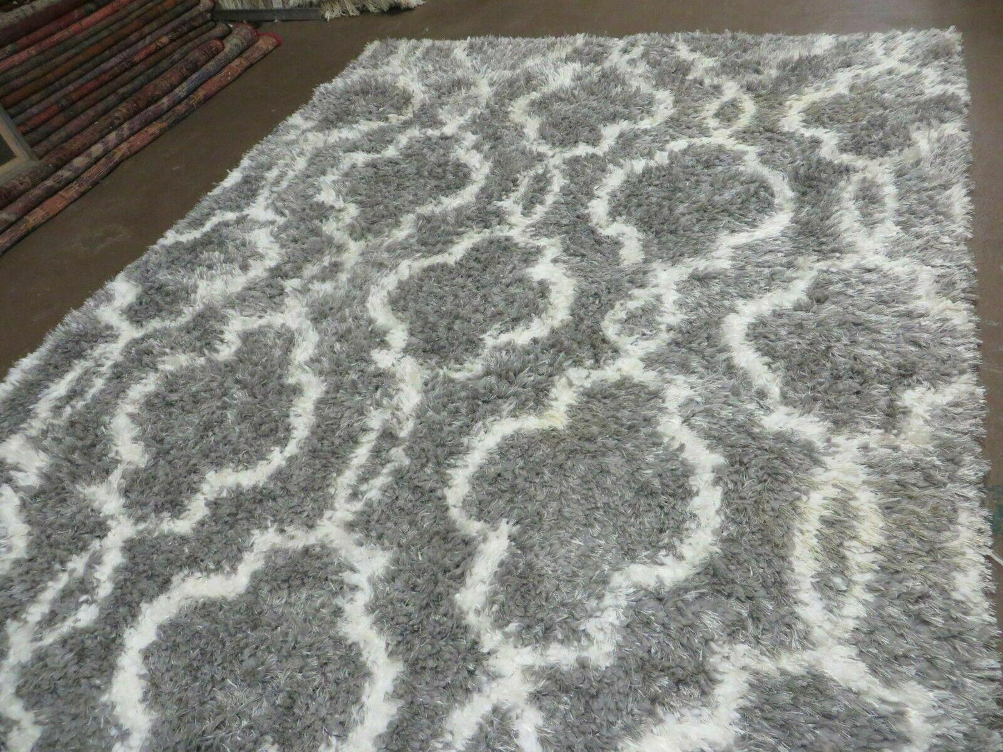 Israel Made Glimmer Shag Rug 5X7 Acrylic Boho Contemporary Home Decor