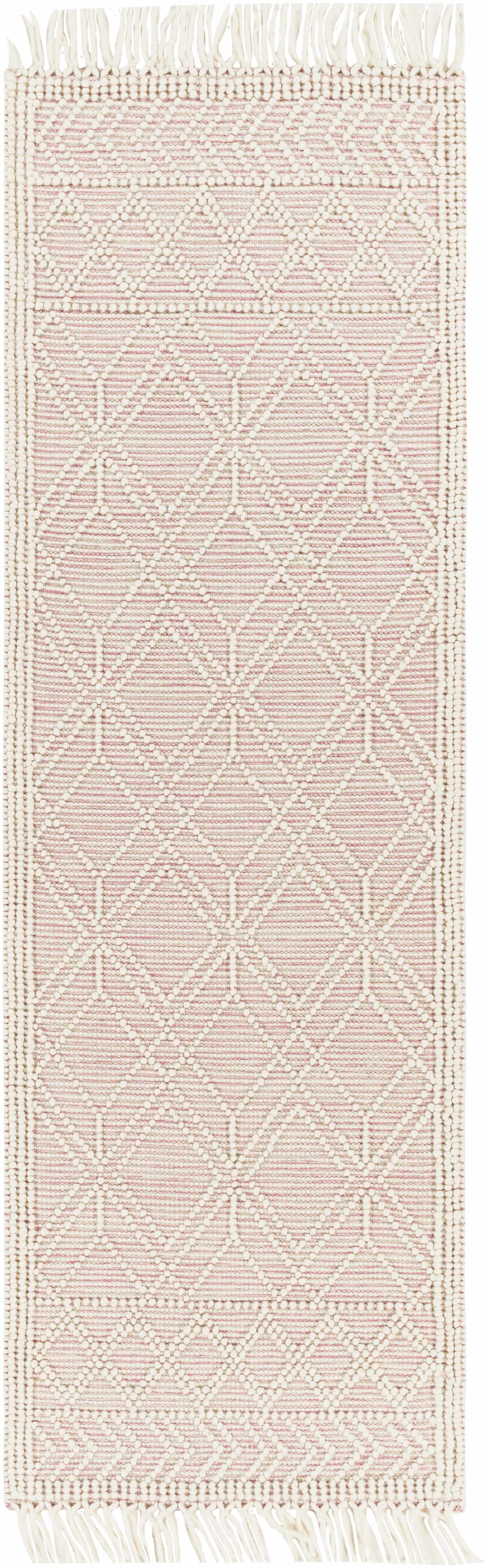 Soft Pink Wool Area Rug - Cozy Stylish Home Décor
