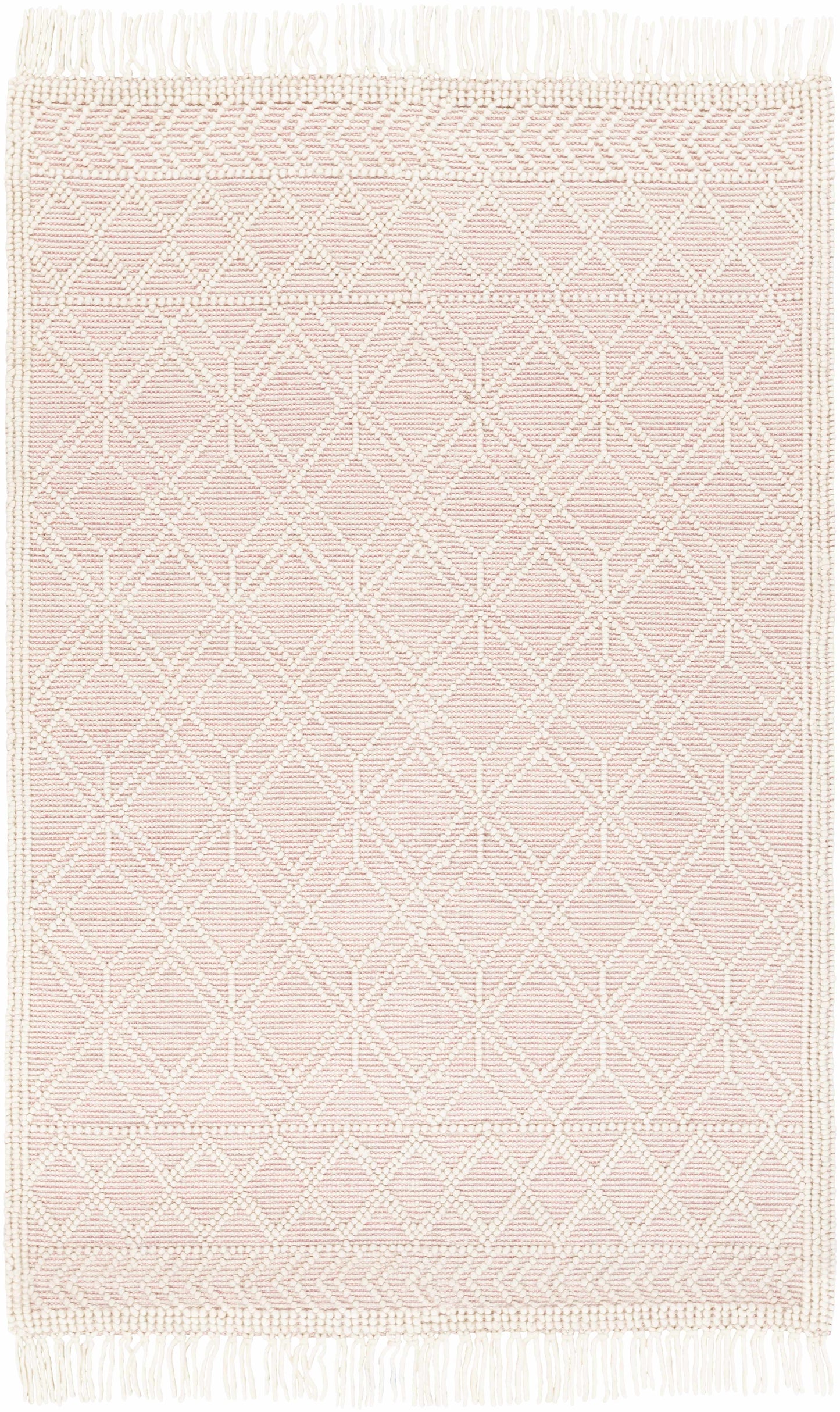 Soft Pink Wool Area Rug - Cozy Stylish Home Décor