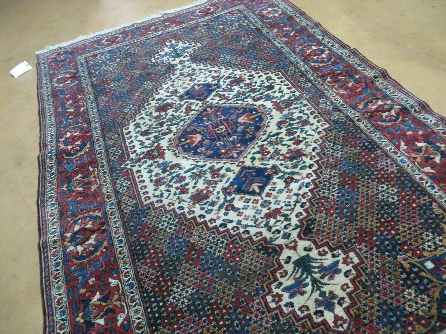 Turkish Floral Oriental Medallion Wool Rug 4x7 Vintage Handmade Vegetable Dye