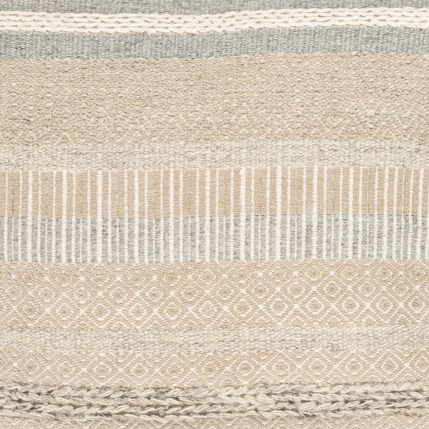 Bancroft Ivory Handwoven Pouf