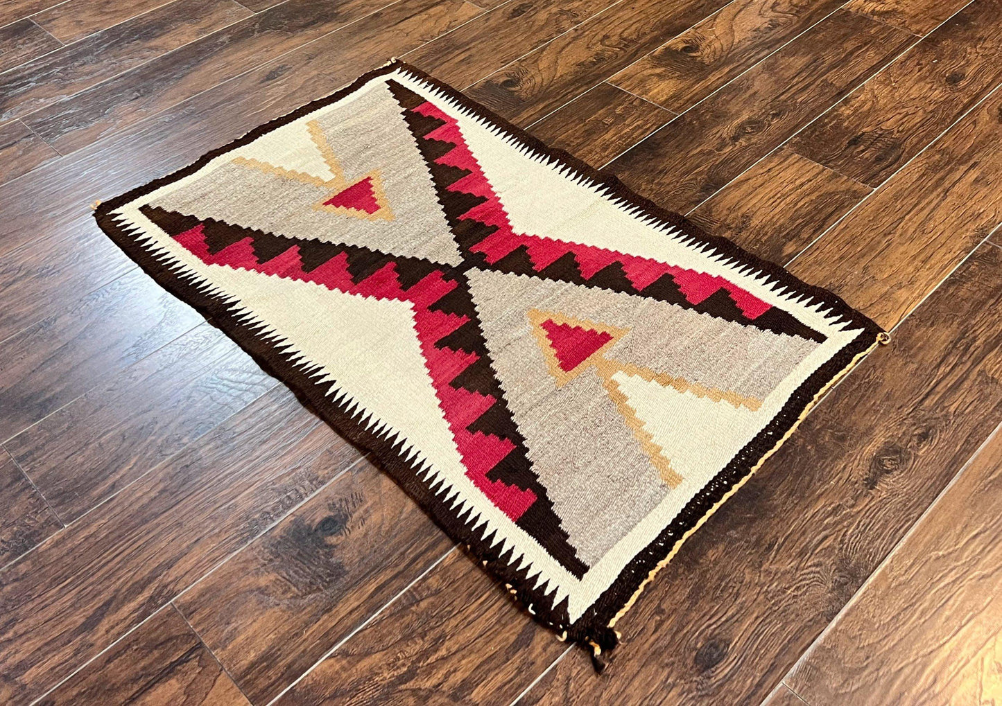 Navajo Rug 2x4 Handmade Wool Vintage Native American Textile Collectible