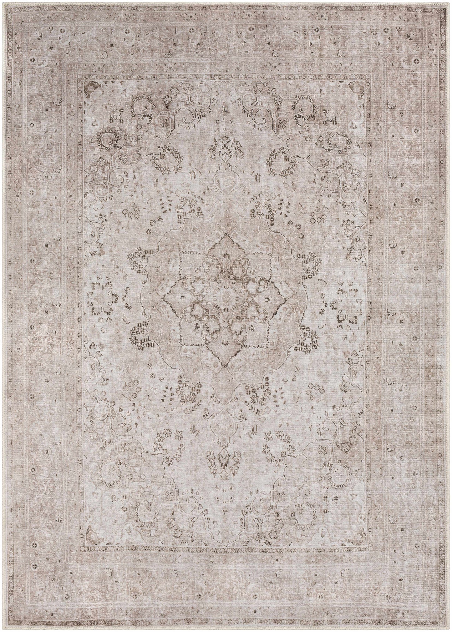 Vintage Washable Flat Pile Rug - Timeless Bethany Design for Home Decor