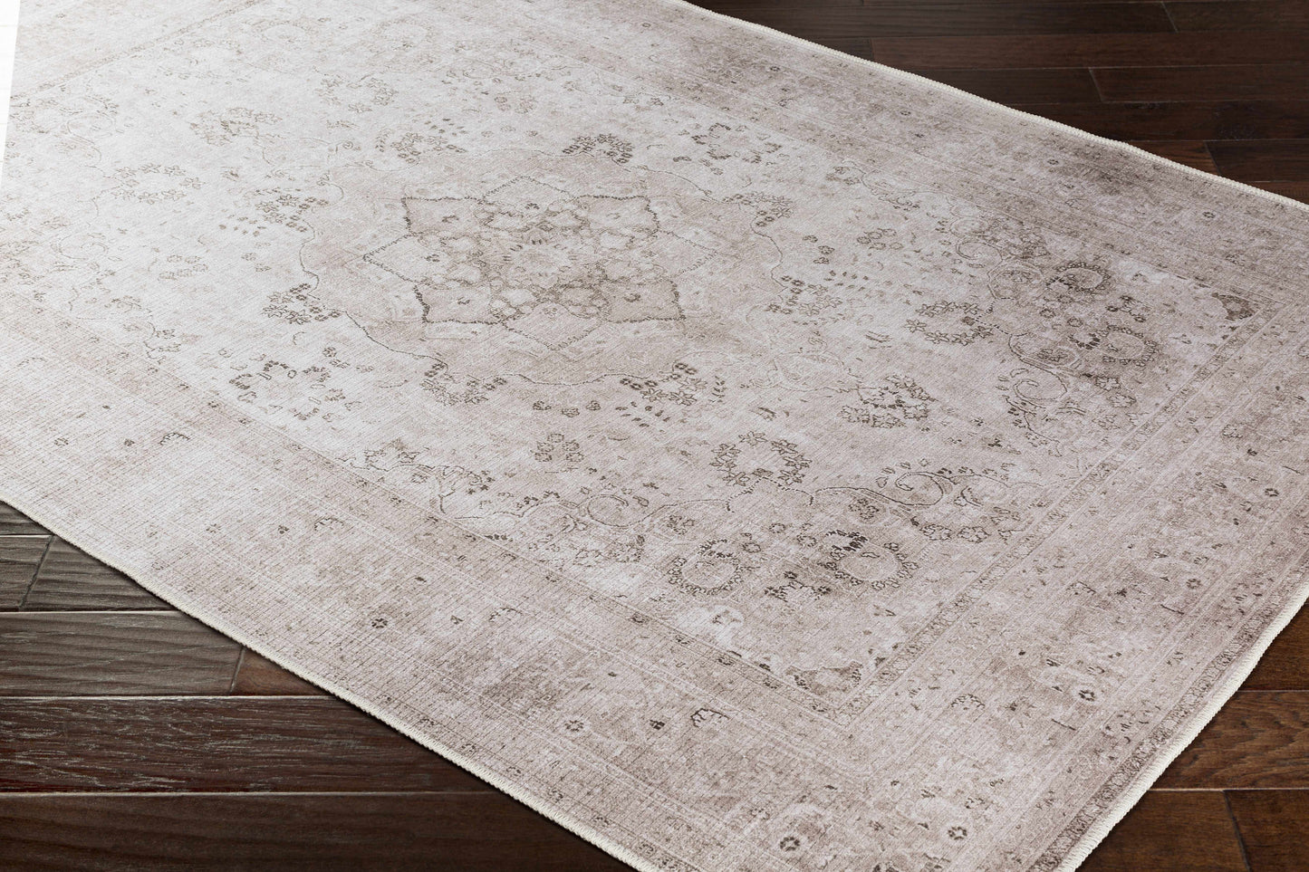 Vintage Washable Flat Pile Rug - Timeless Bethany Design for Home Decor