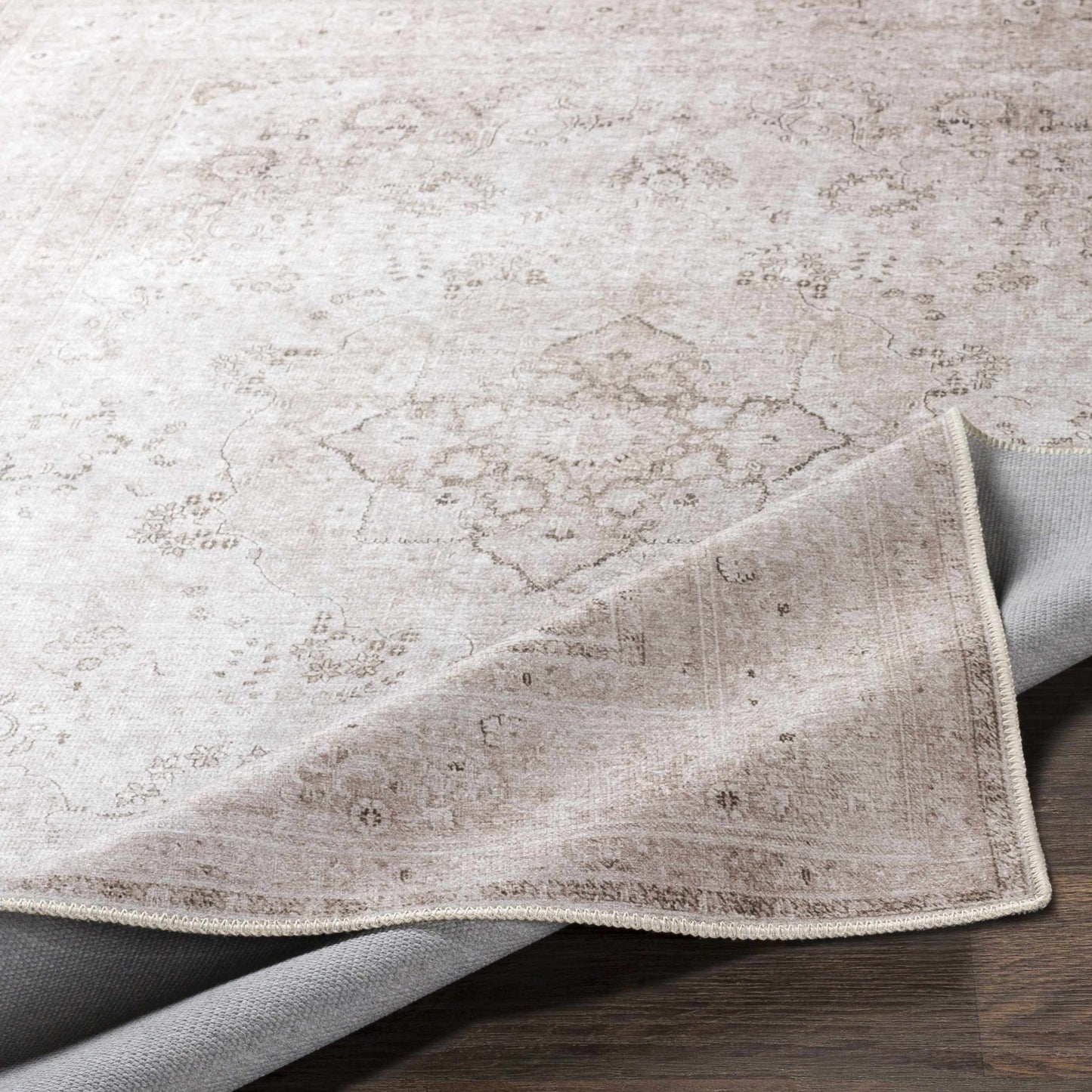 Vintage Washable Flat Pile Rug - Timeless Bethany Design for Home Decor