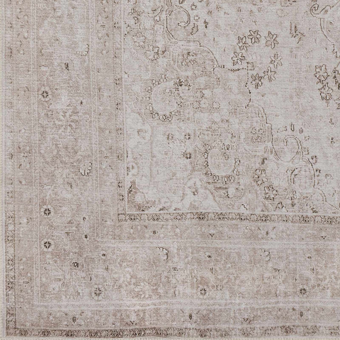 Vintage Washable Flat Pile Rug - Timeless Bethany Design for Home Decor