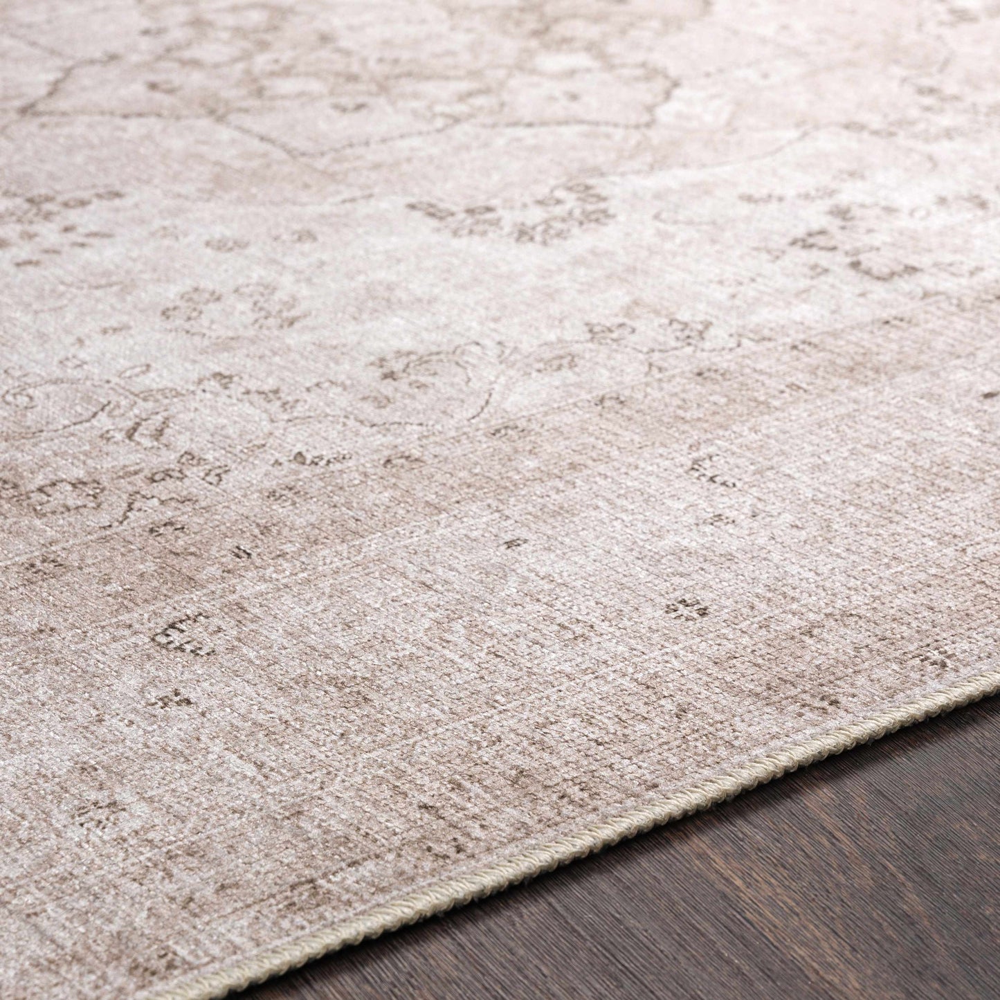 Vintage Washable Flat Pile Rug - Timeless Bethany Design for Home Decor