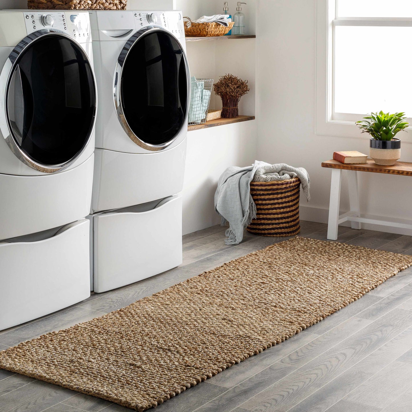 Natural Jute Rug - Eco-Friendly Hand Woven Floor Decor