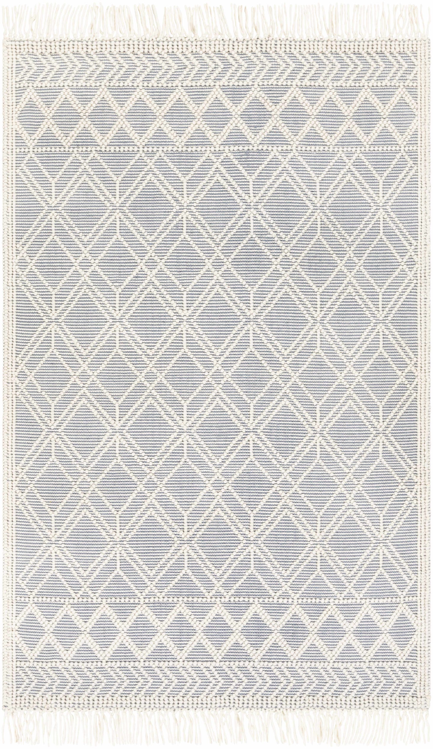 Ramsbury Denim Blue Wool Area Rug - Soft Durable Stylish Home Accent