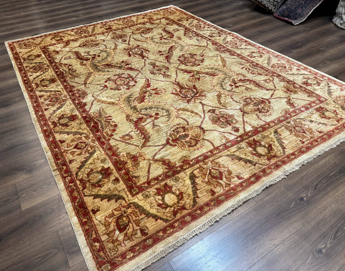 Indian Mahal Rug 7x9 Wool Handmade Area Rug