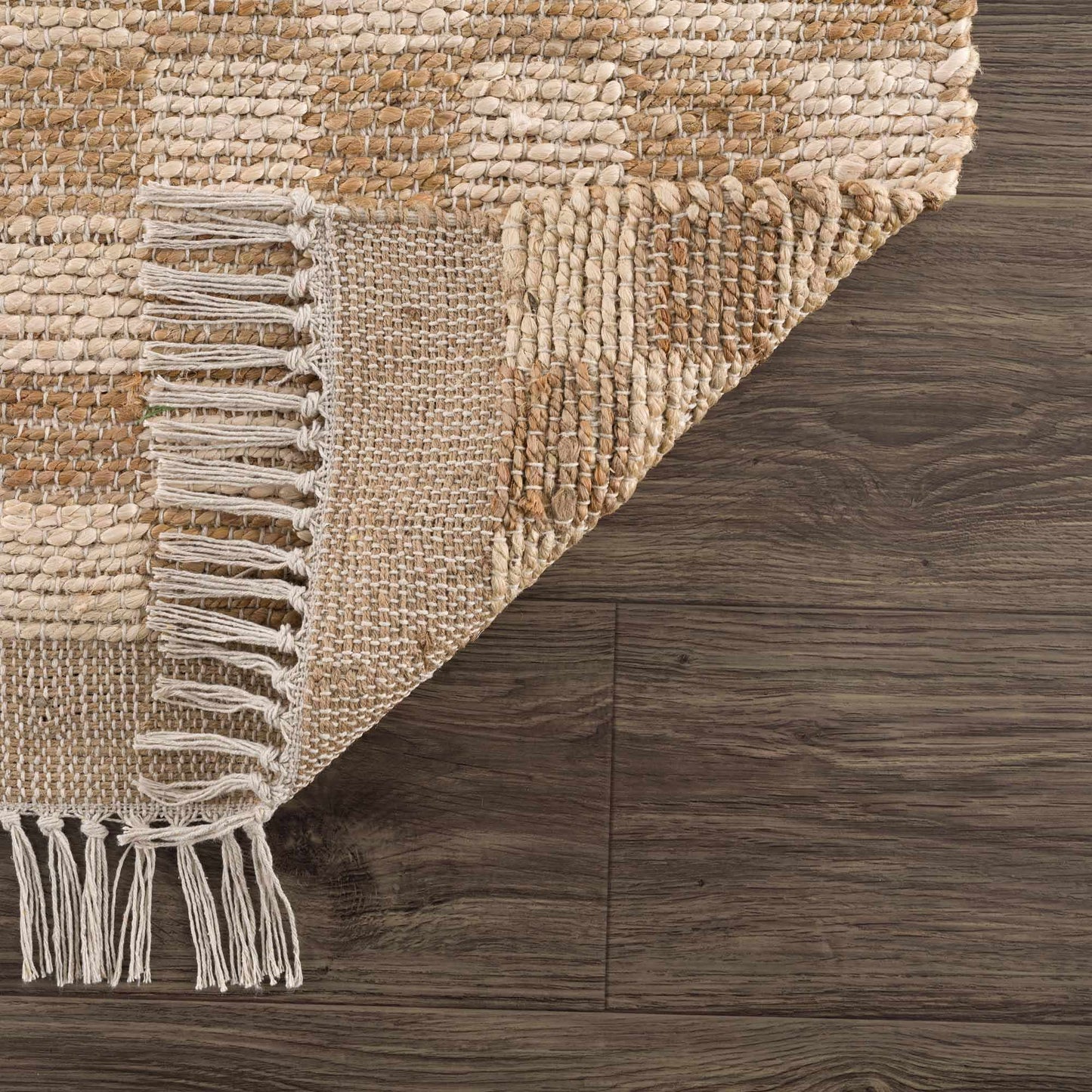 Checkered Jute Area Rug - Eco-Friendly Home Decor